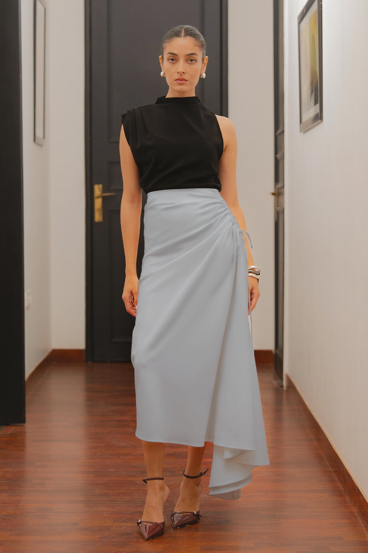 Roule Skirt in Grey