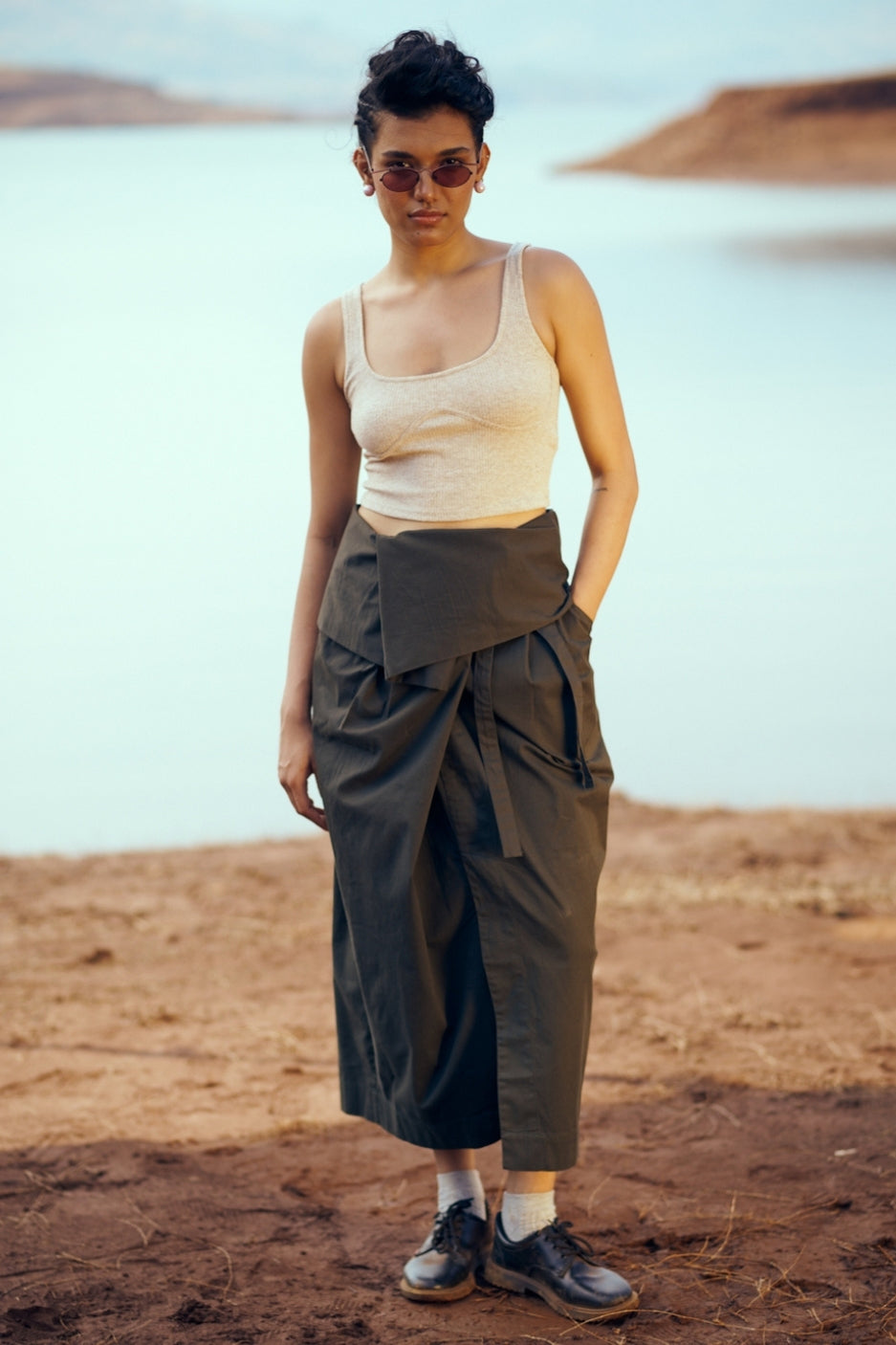 Tabi Skirt in Olive Green