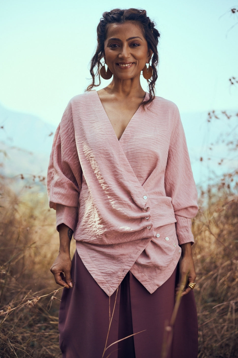 Sora Top In Dusky Pink