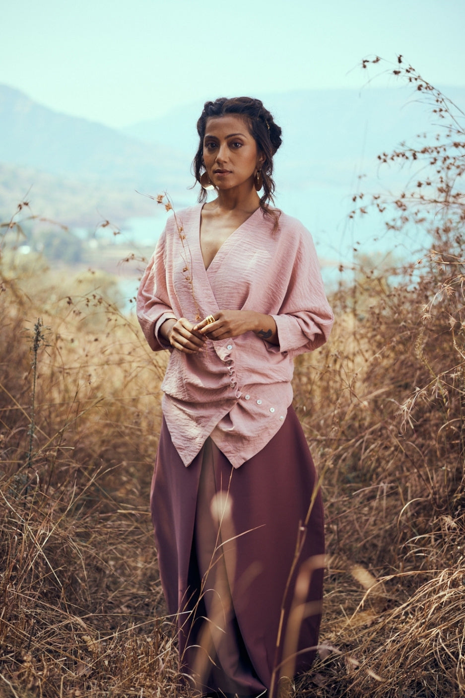 Sora Top In Dusky Pink