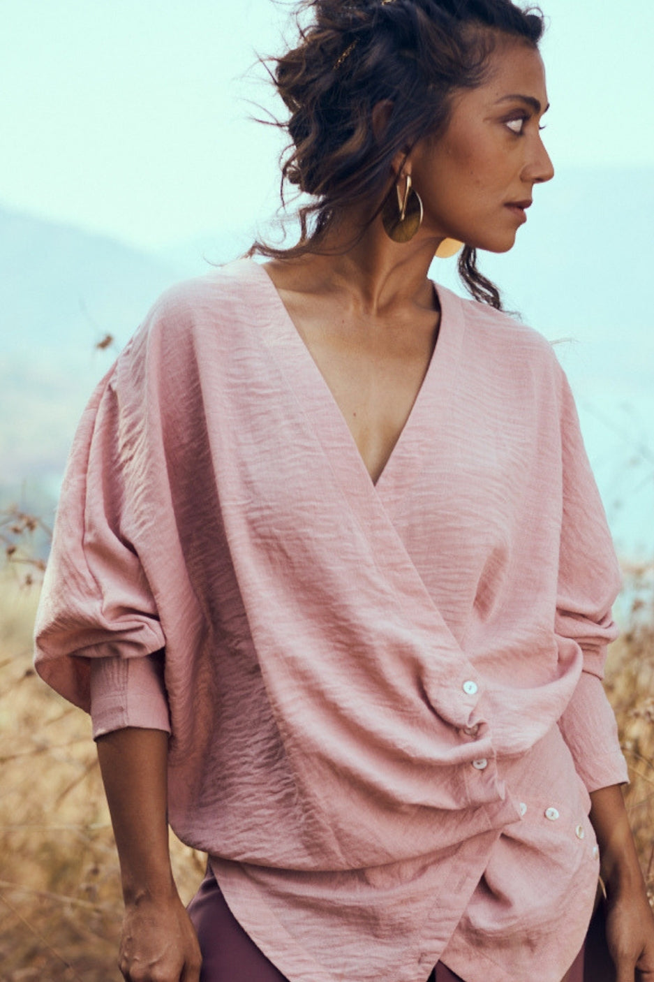 Sora Top In Dusky Pink