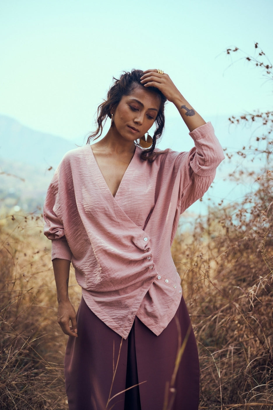 Sora Top In Dusky Pink