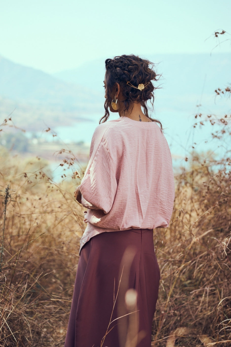 Sora Top In Dusky Pink