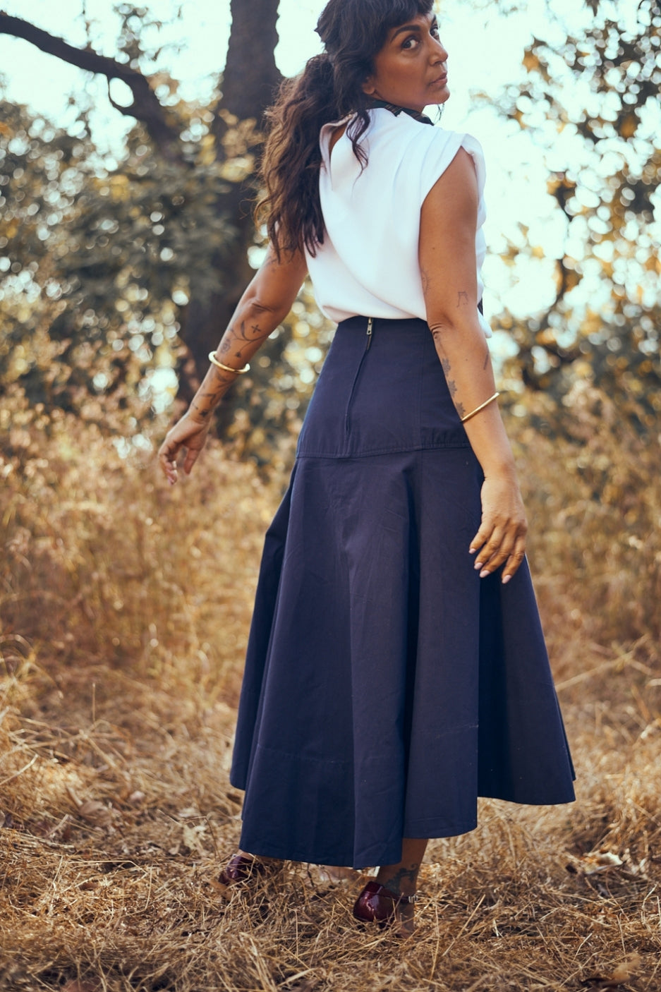 Halo Skirt in Navy Blue