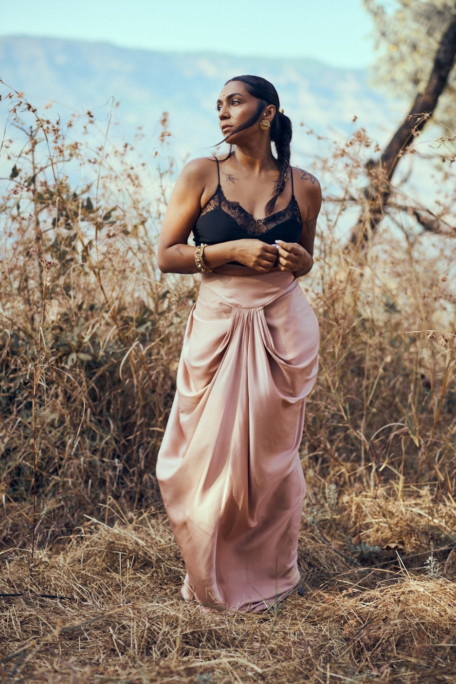 Dhaara Skirt in Blush Pink