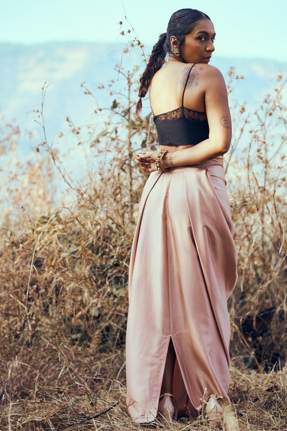Dhaara Skirt in Blush Pink