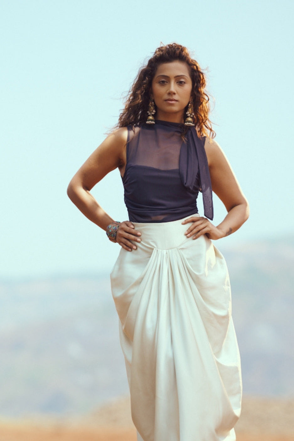 Dhaara Skirt in Mint Green