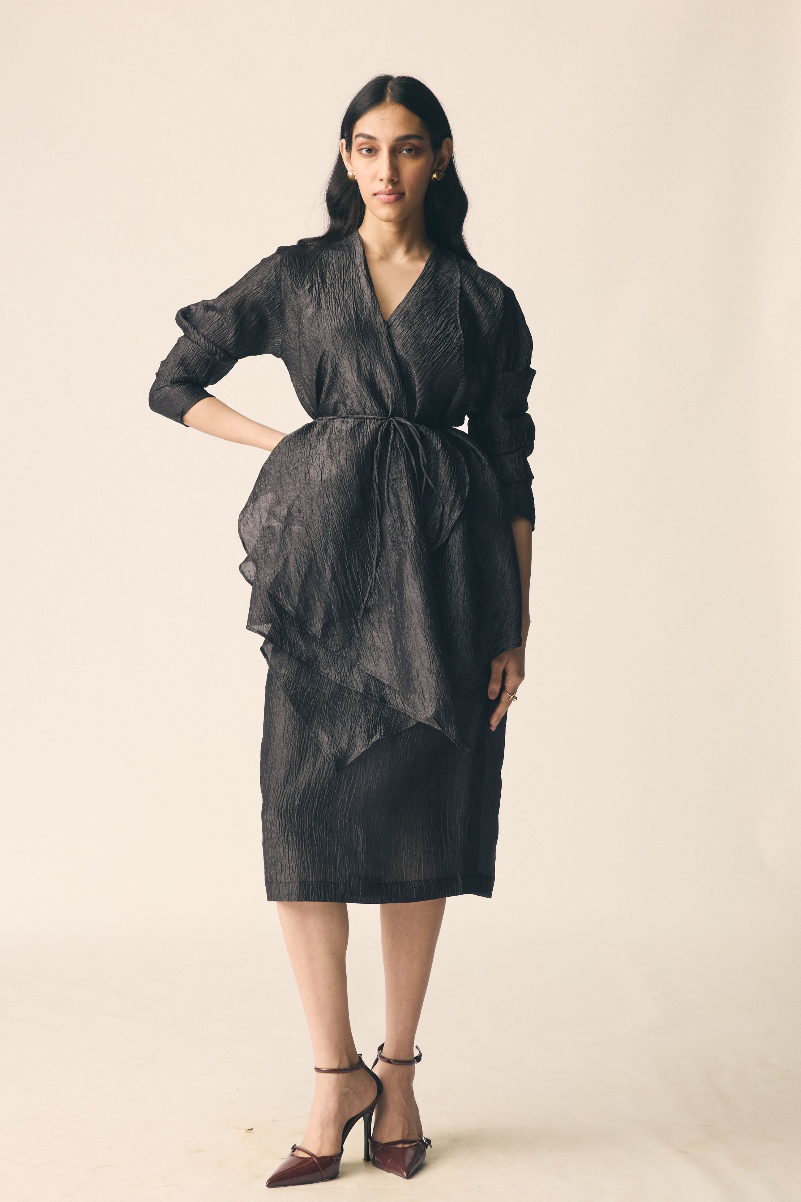 Saanjh Set in Black Organza