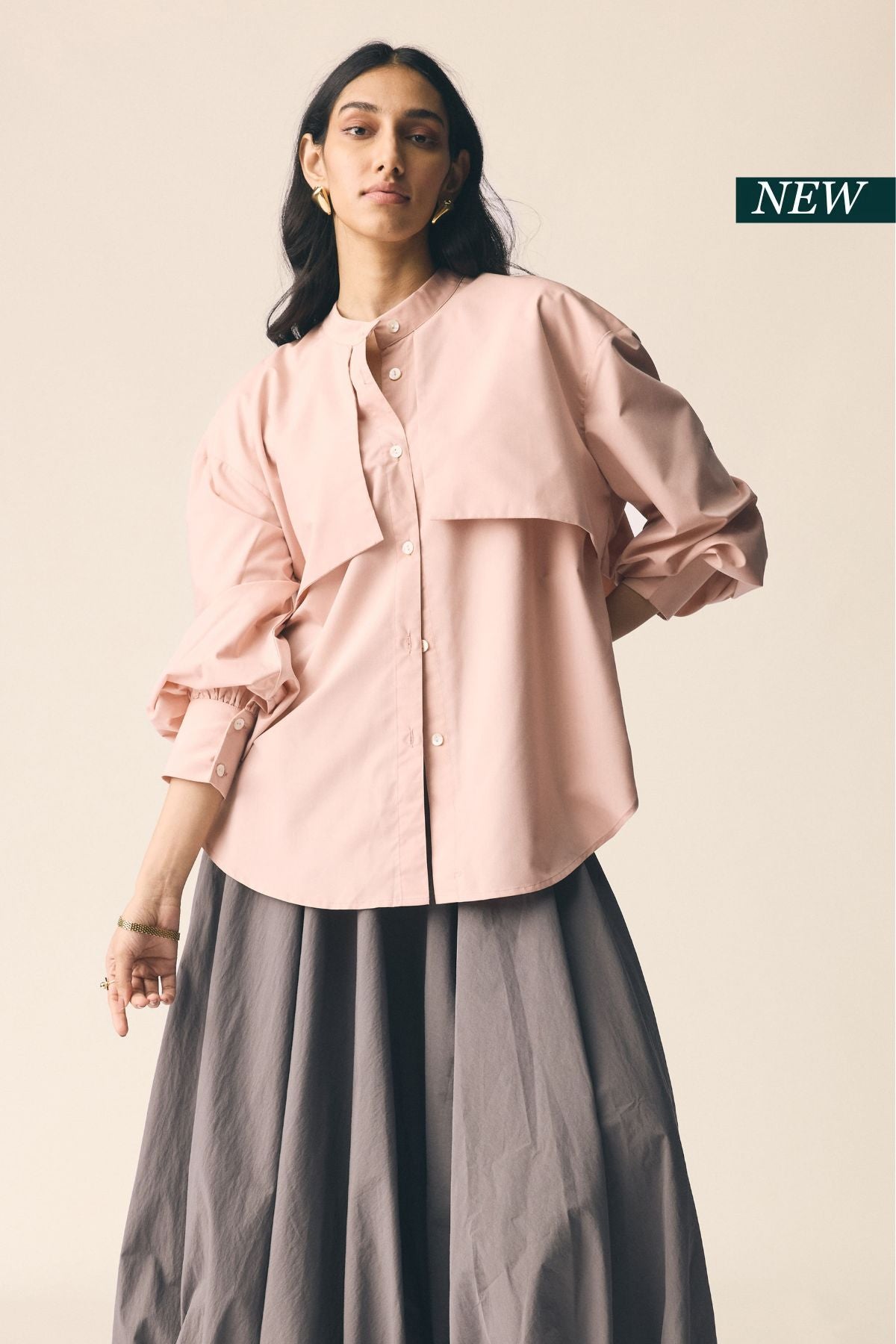 Mizo Trench Shirt in Powder Pink