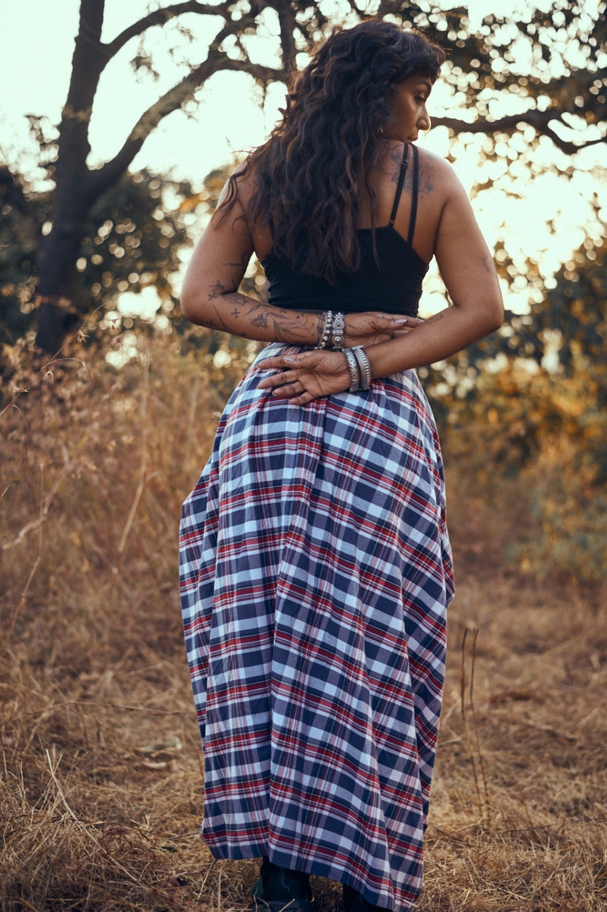 Coromandel Skirt in Blue Checks