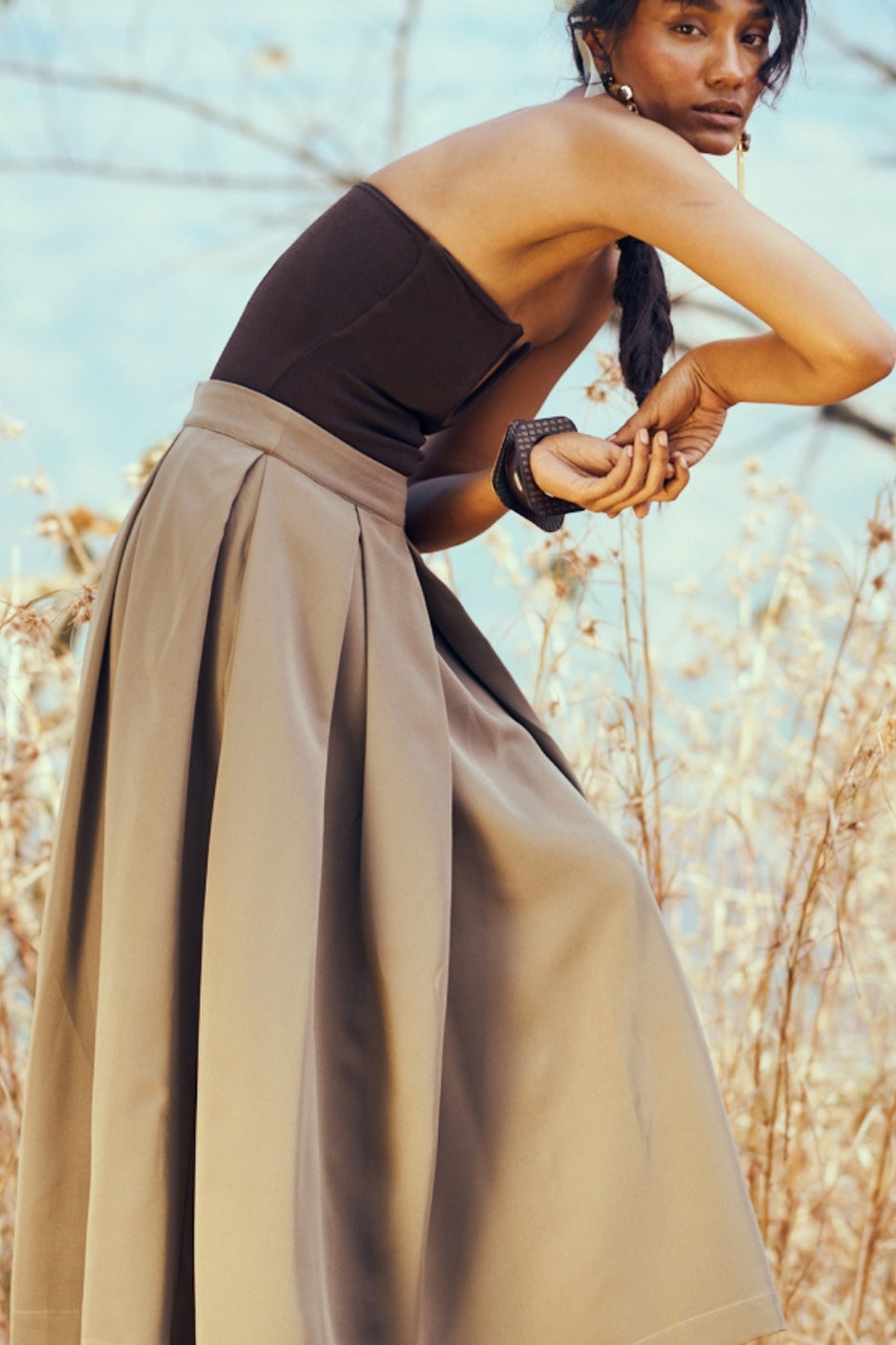 Sway Skirt in Earth Brown