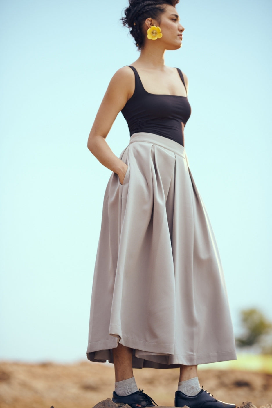 Sway Skirt in Light Grey