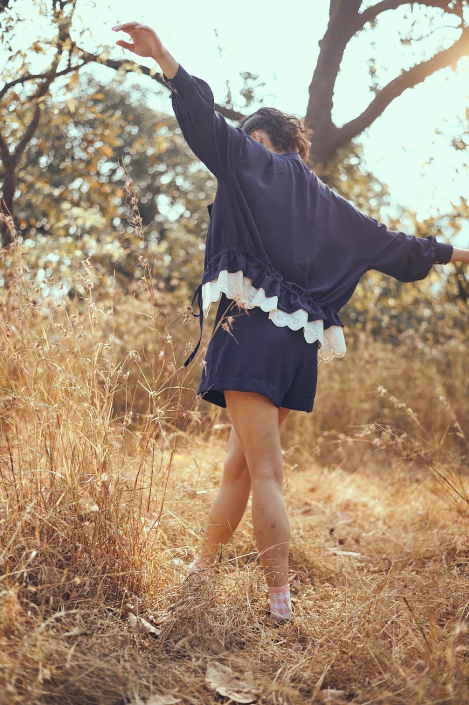 Noa Co-ord Set in Navy Blue