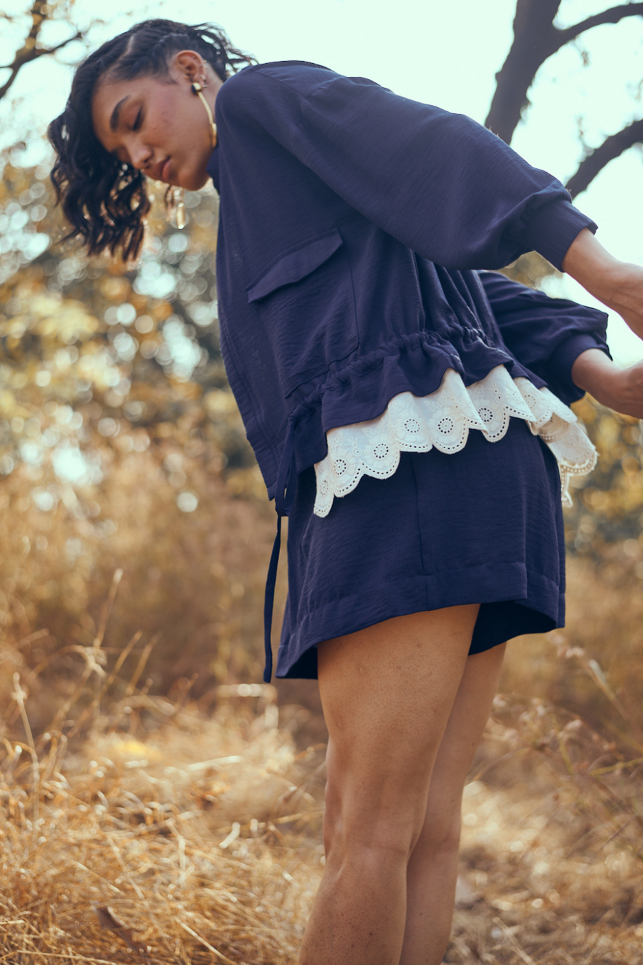 Noa Co-ord Set in Navy Blue