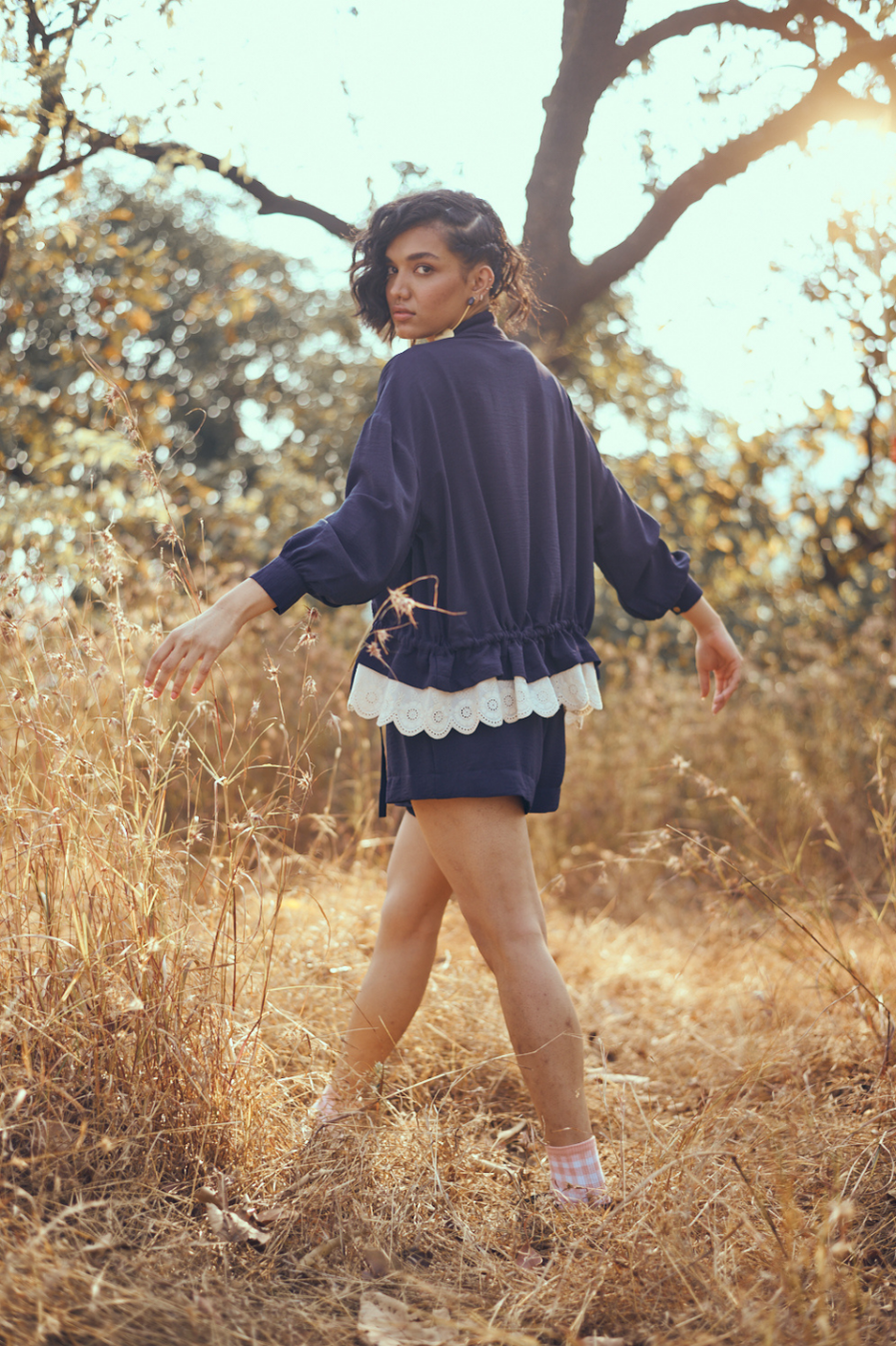 Noa Co-ord Set in Navy Blue