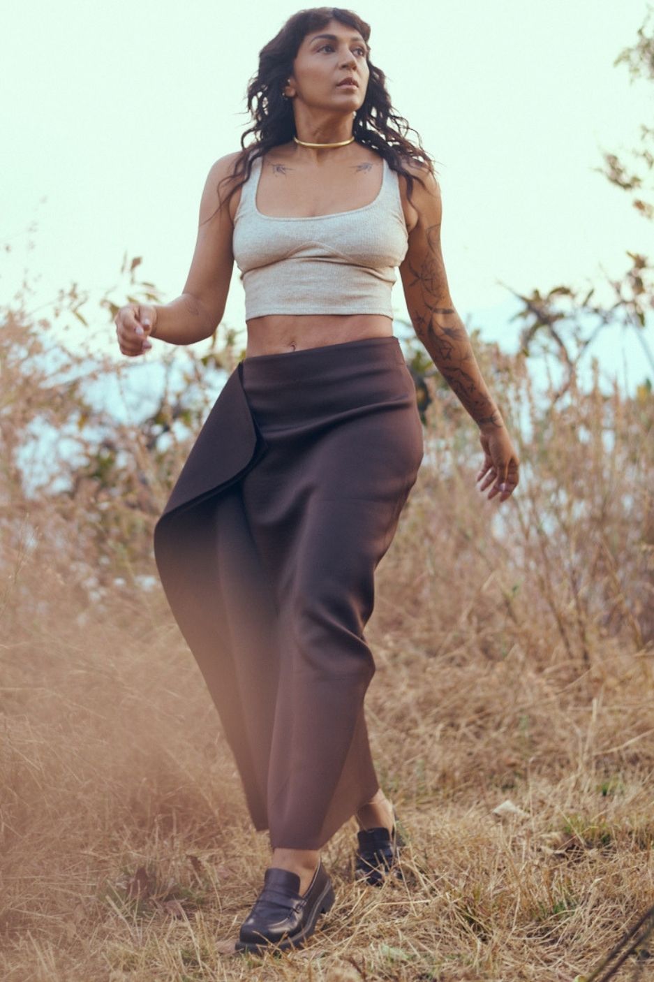 Yura Skirt in Dark Brown