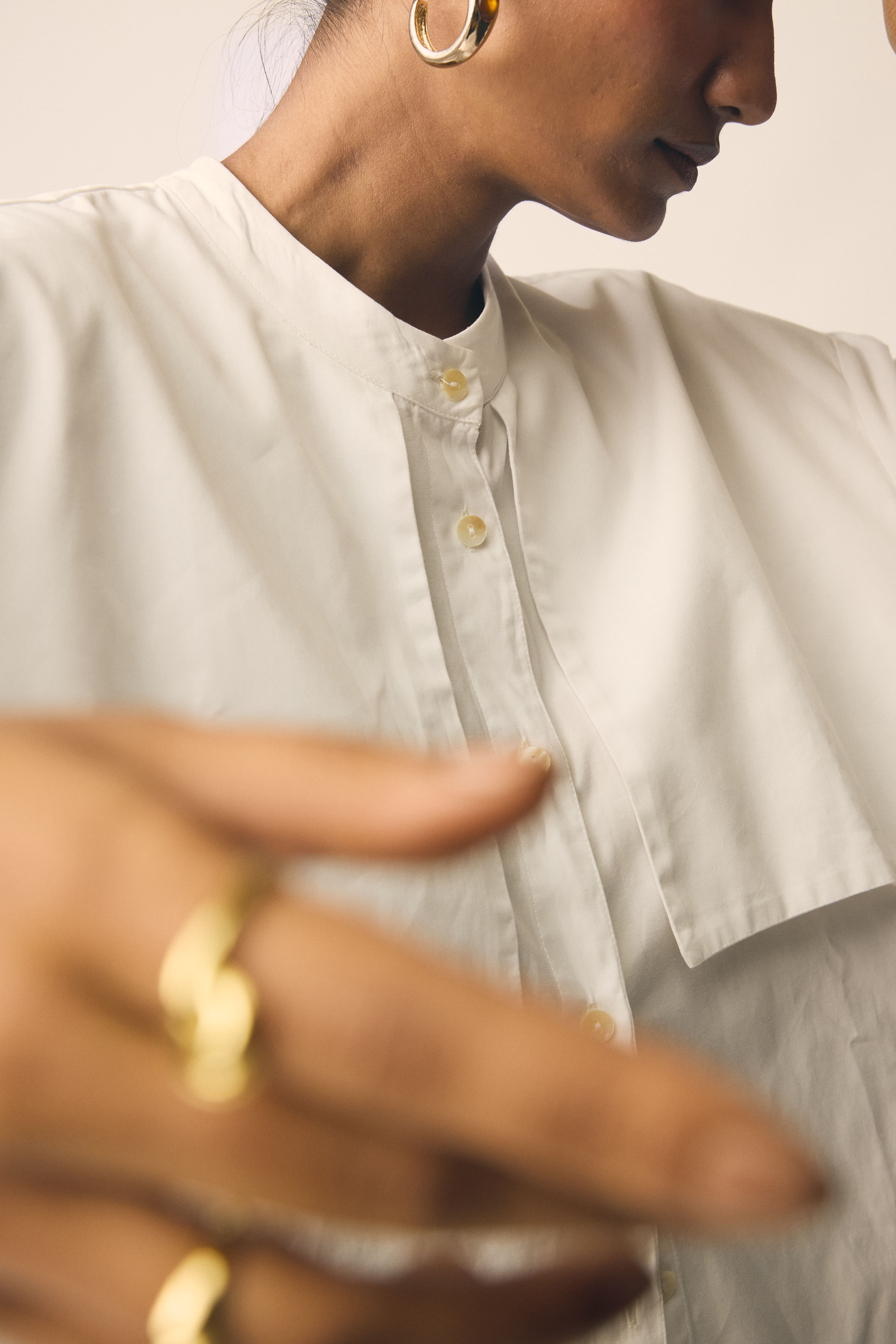 Mizo Trench Shirt in White