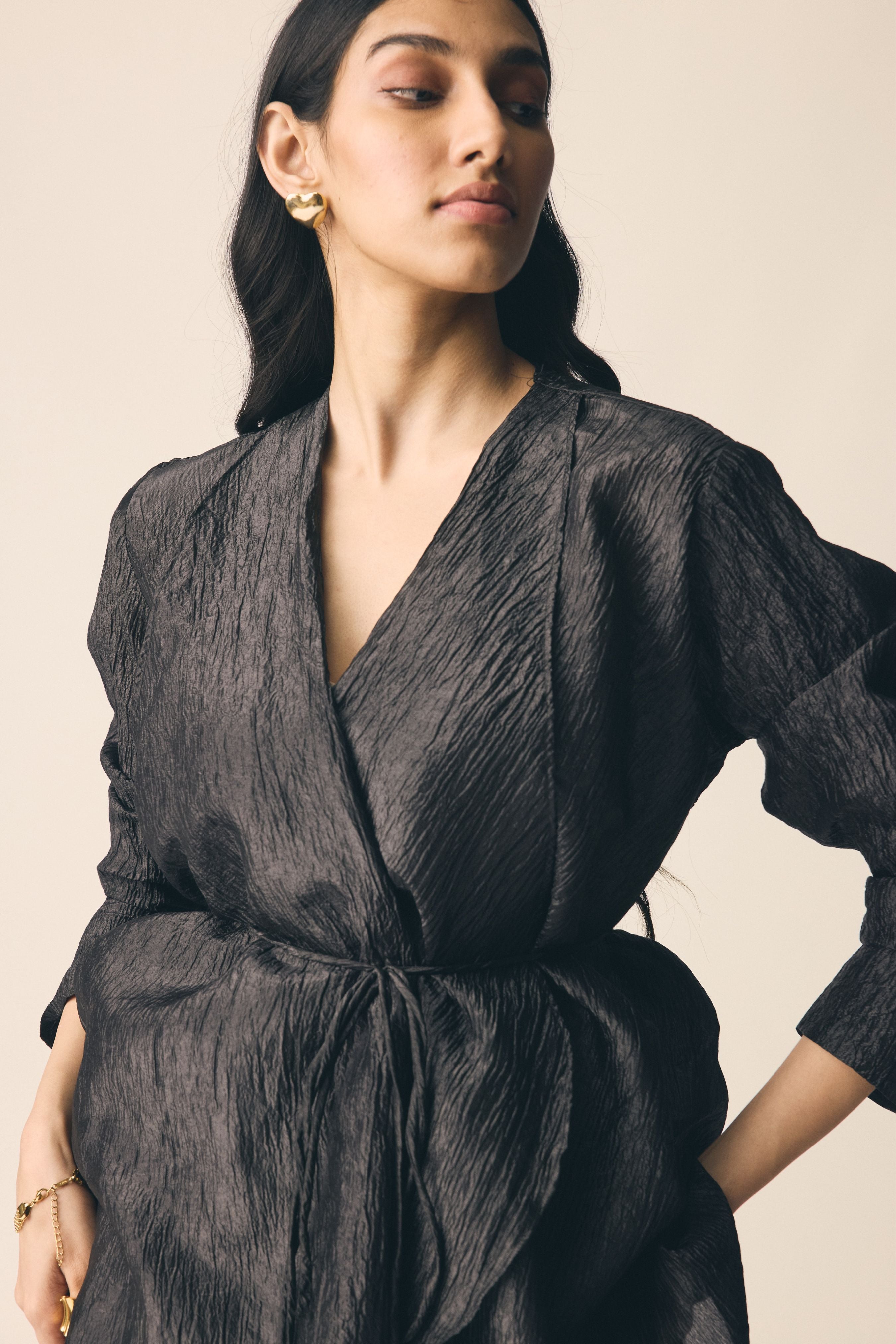 Saanjh Set in Black Organza