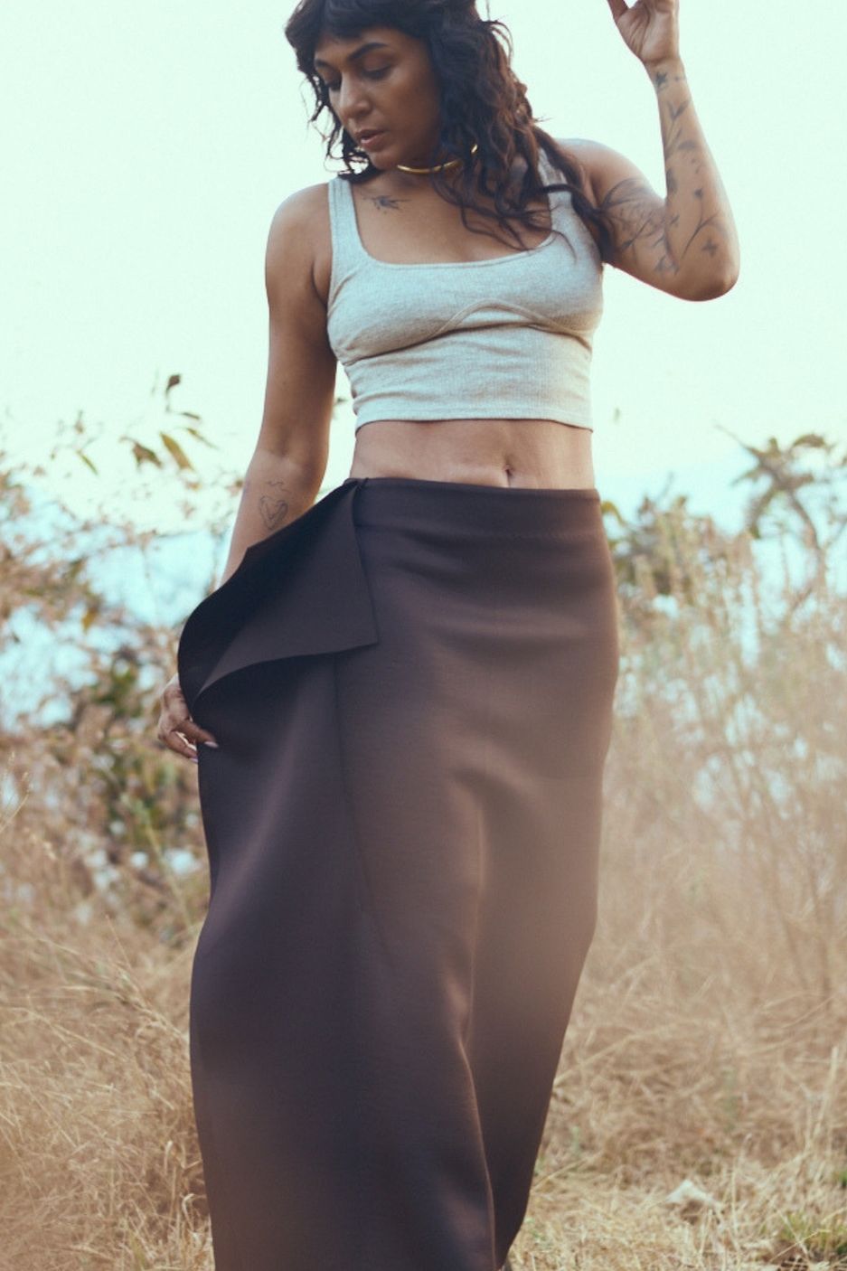 Yura Skirt in Dark Brown