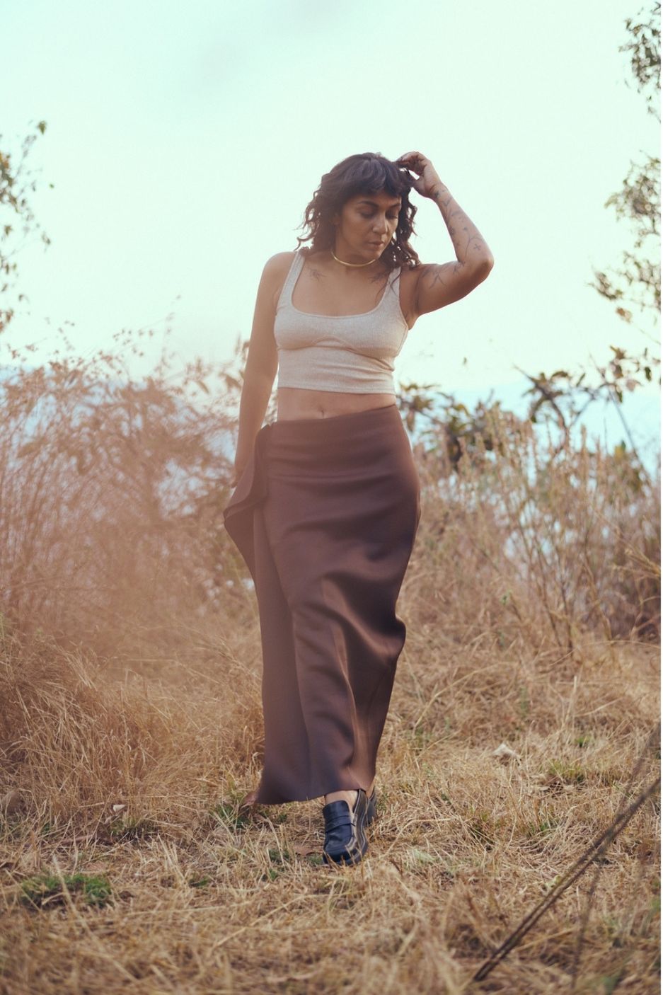 Yura Skirt in Dark Brown