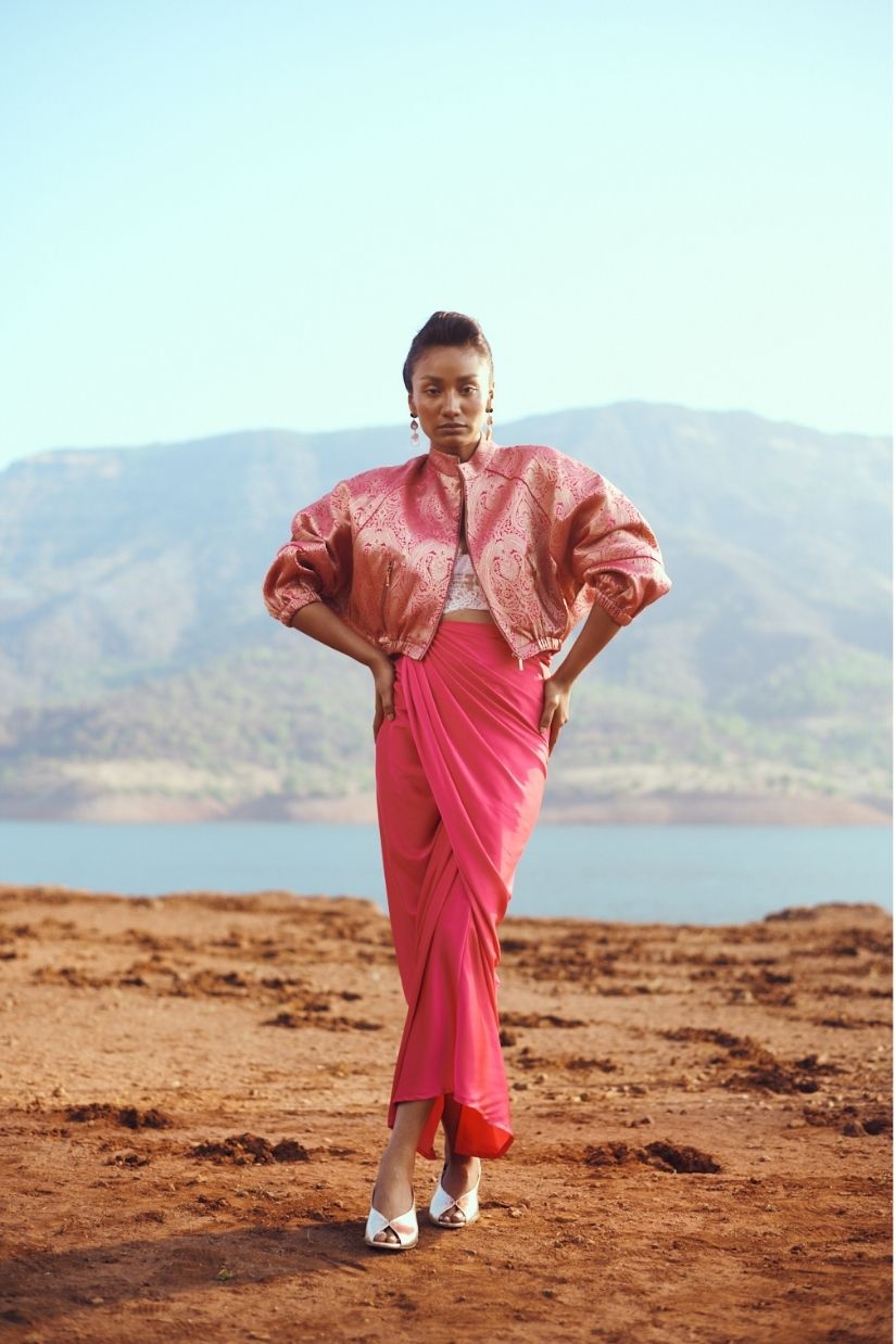 Jashan Set in Fuchsia Pink