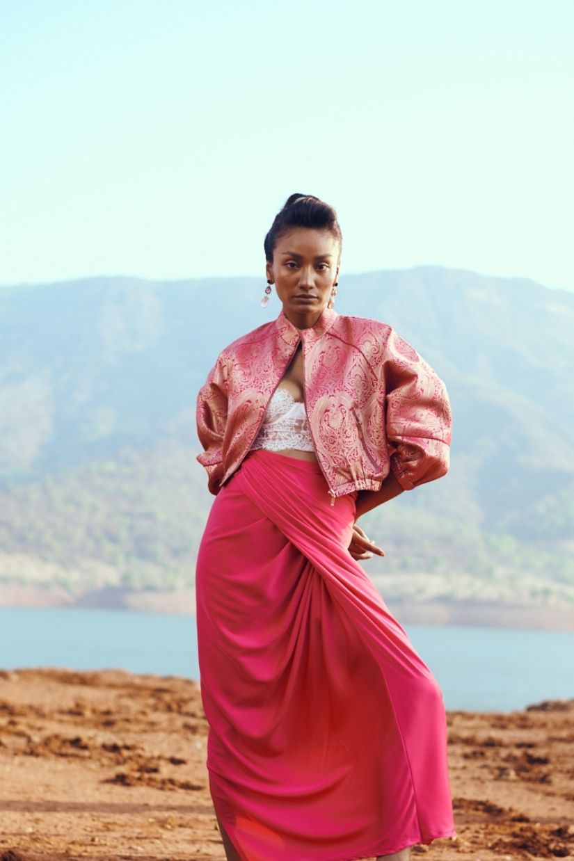 Jashan Set in Fuchsia Pink