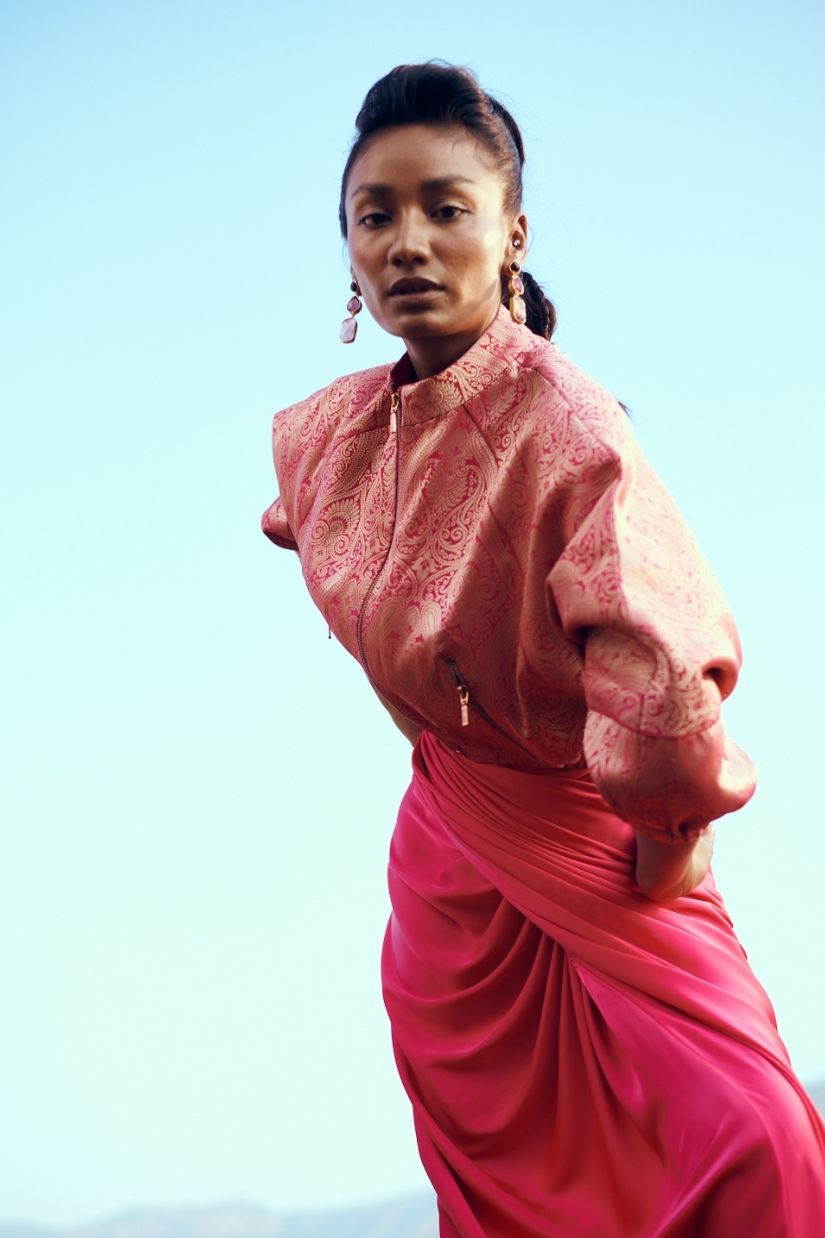 Jashan Set in Fuchsia Pink