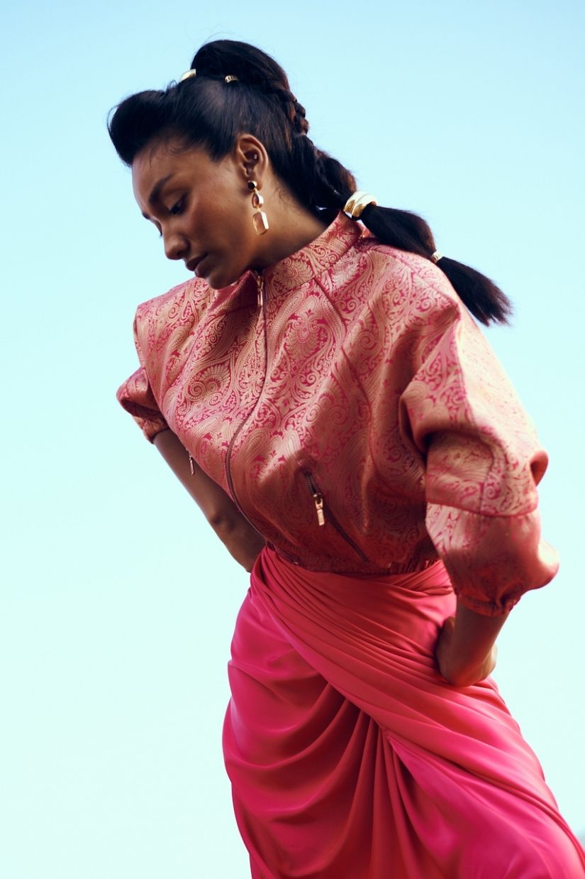 Jashan Bomber in Fuchsia Pink