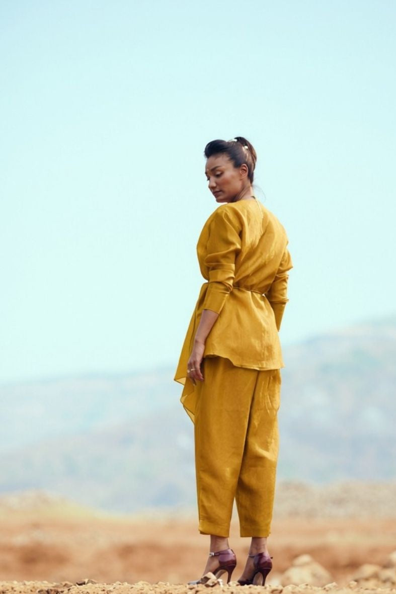 Saanjh Set with Pants In Mustard