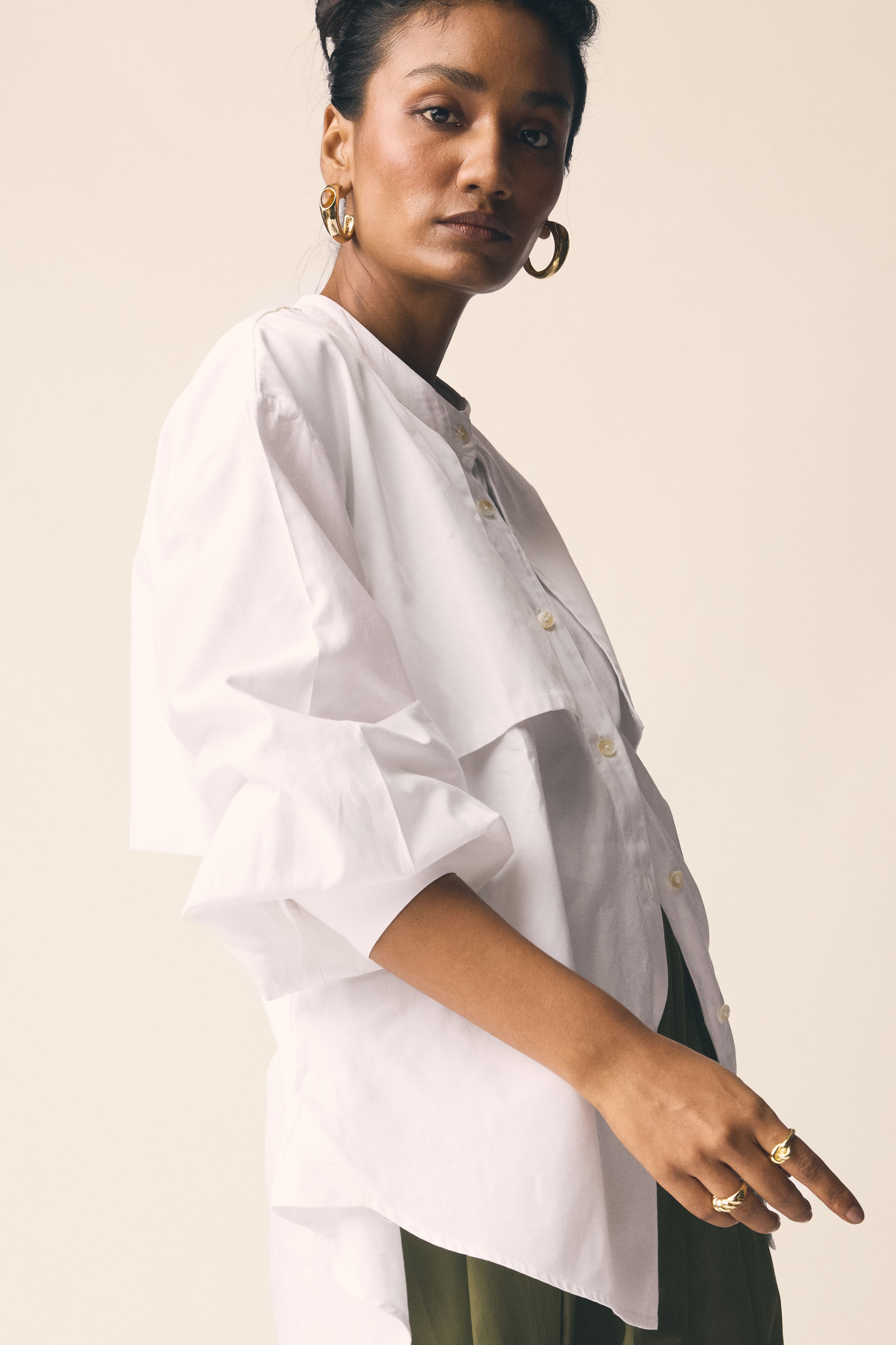 Mizo Trench Shirt in White
