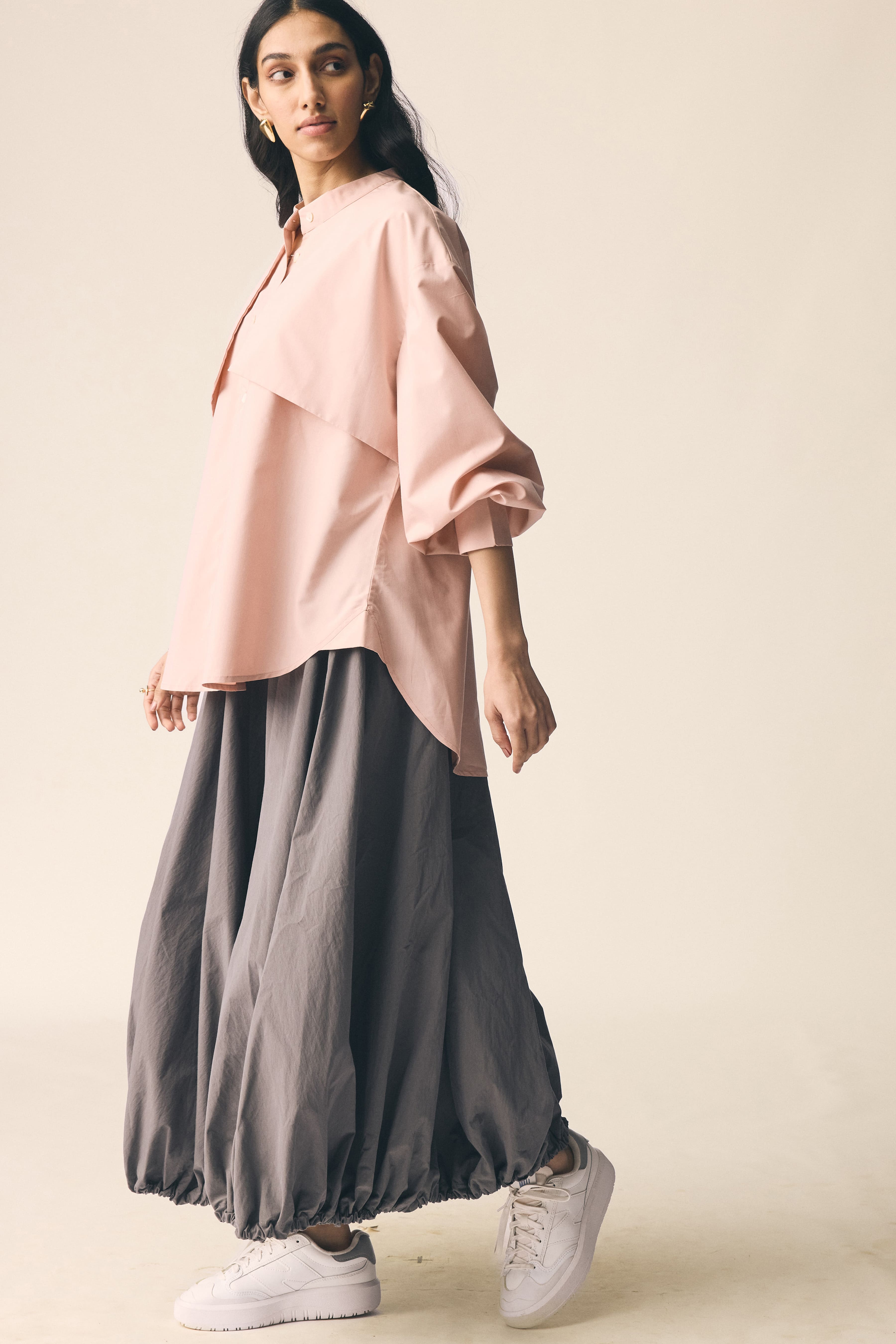 Mizo Trench Shirt in Powder Pink