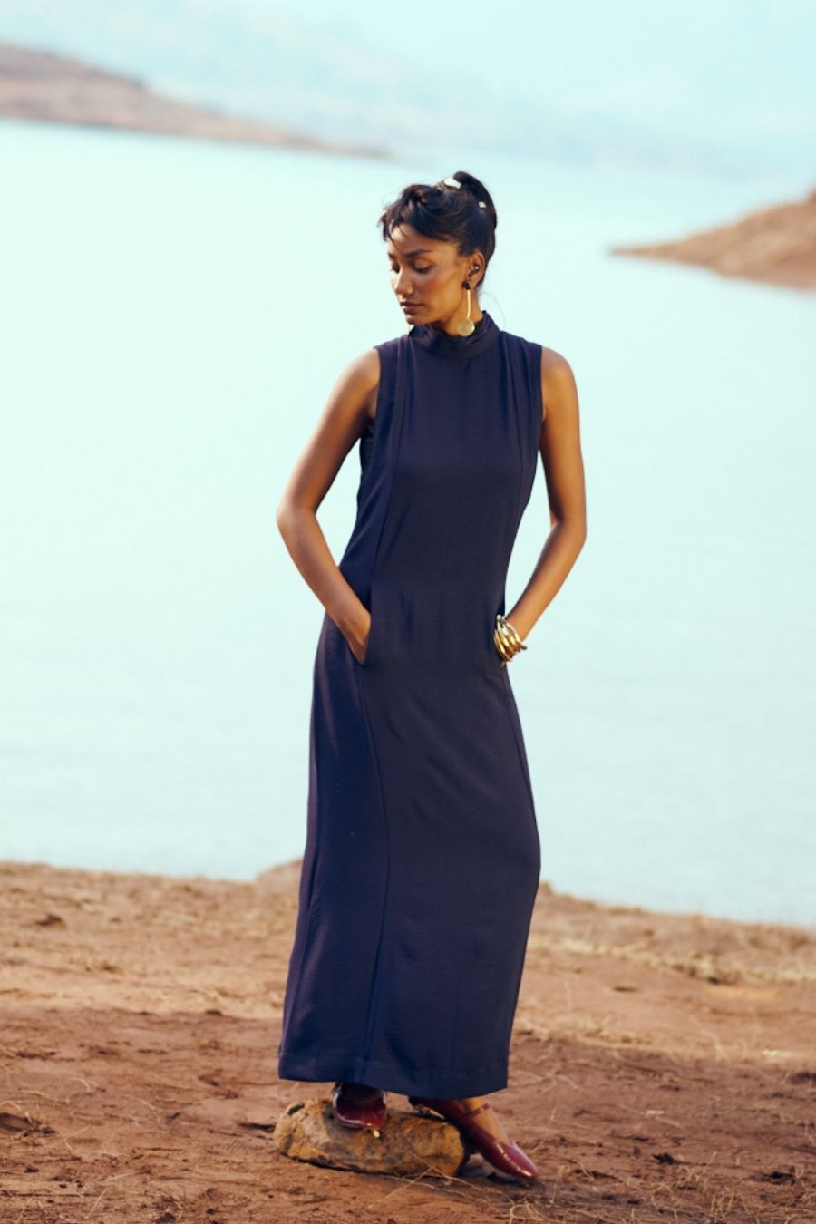 Breeze Dress In Navy Blue