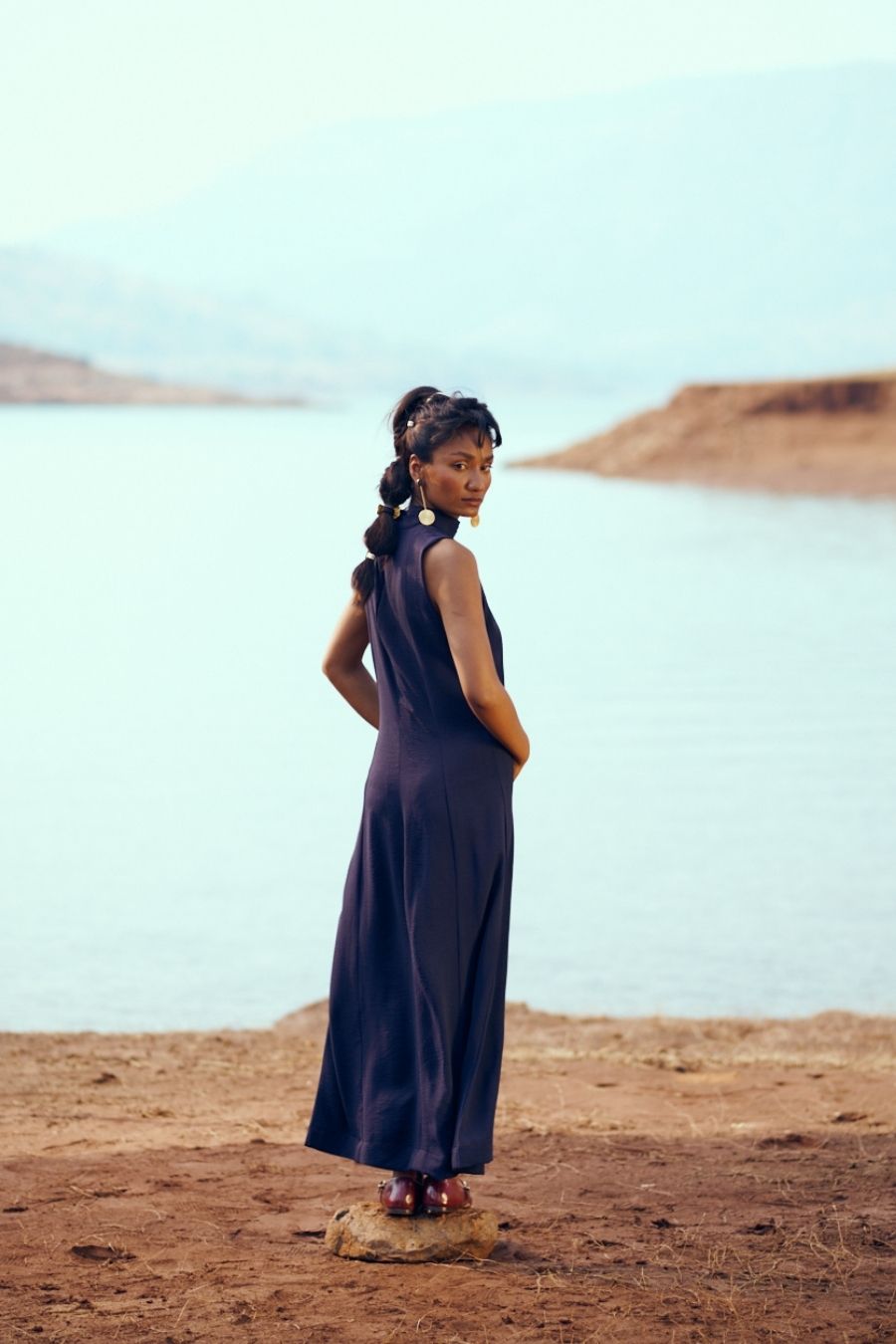 Breeze Dress In Navy Blue