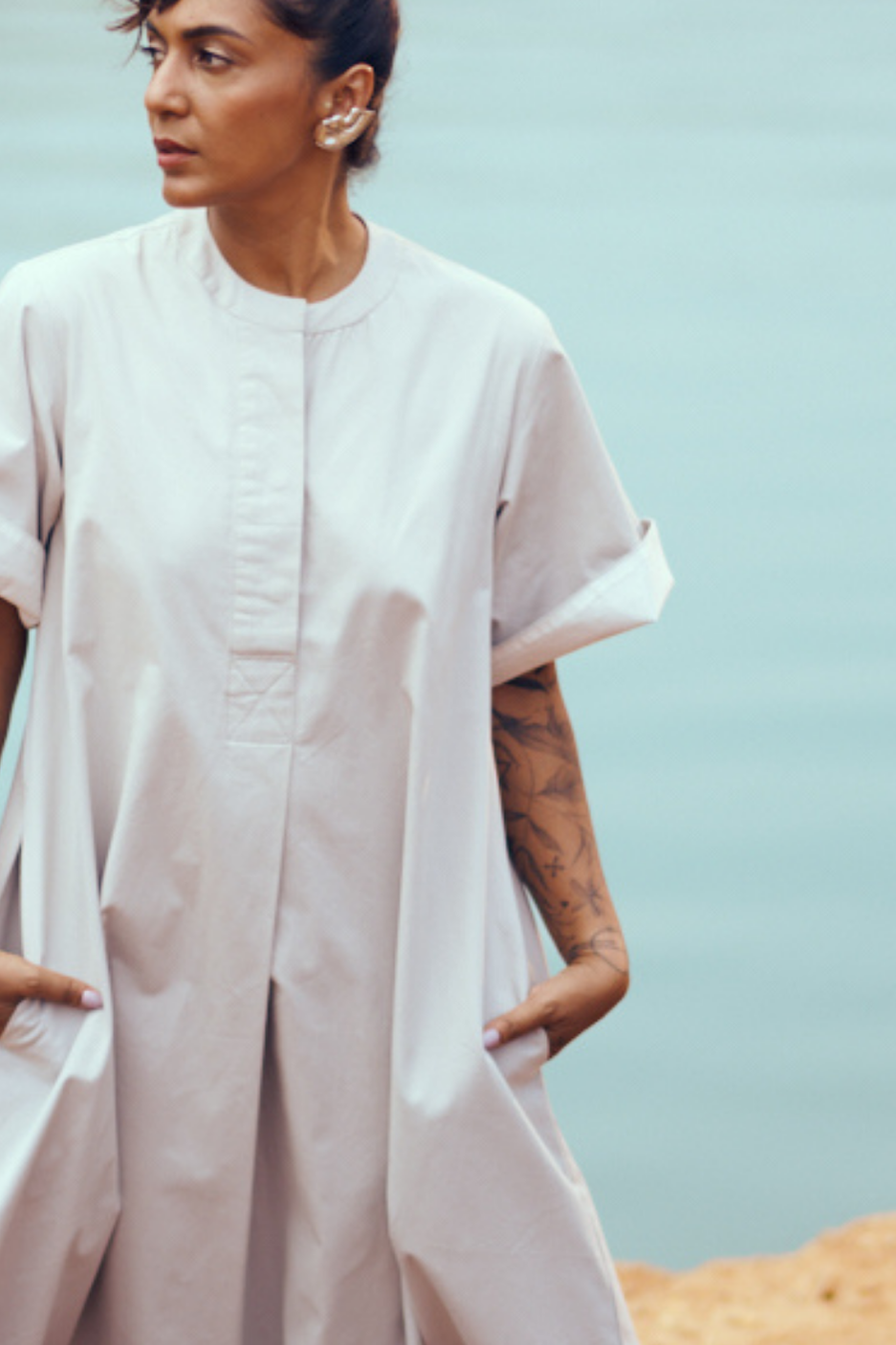 Nibbana Dress in Light Grey