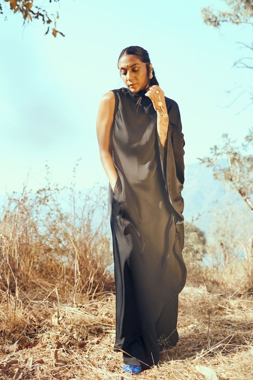 Alaya Satin Set in Black