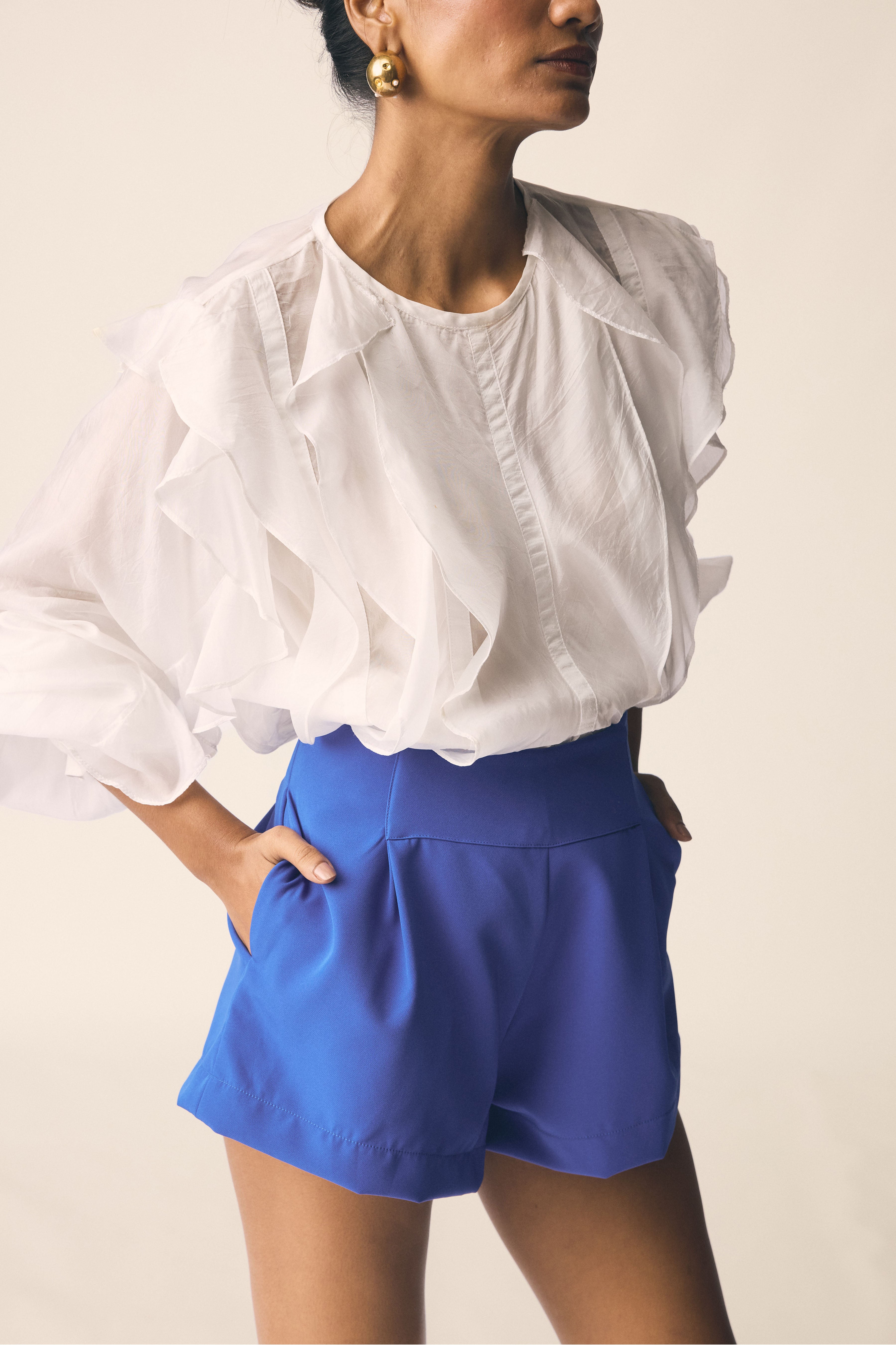 Retro Hot Pants in Bright Blue