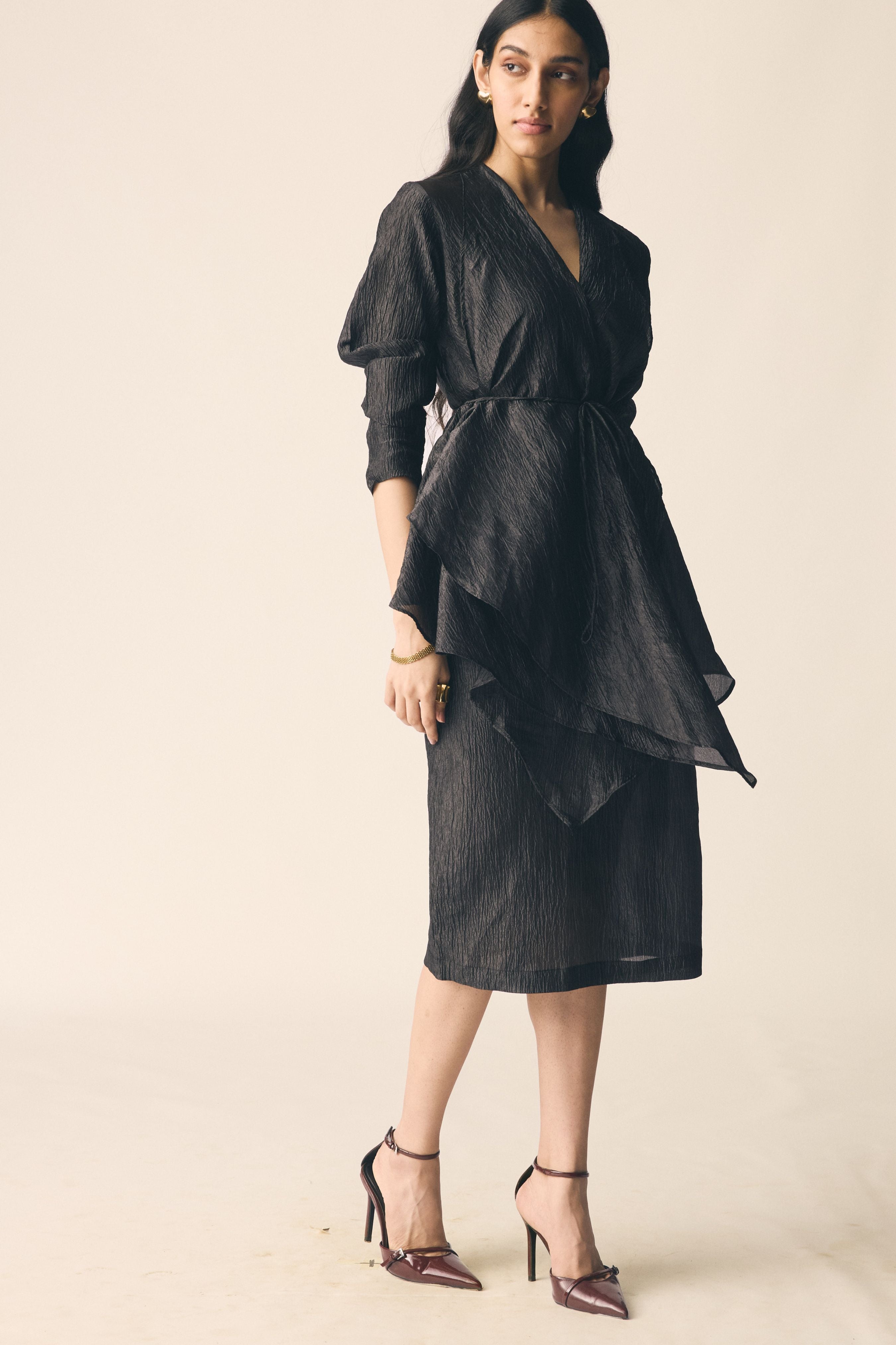 Saanjh Set in Black Organza