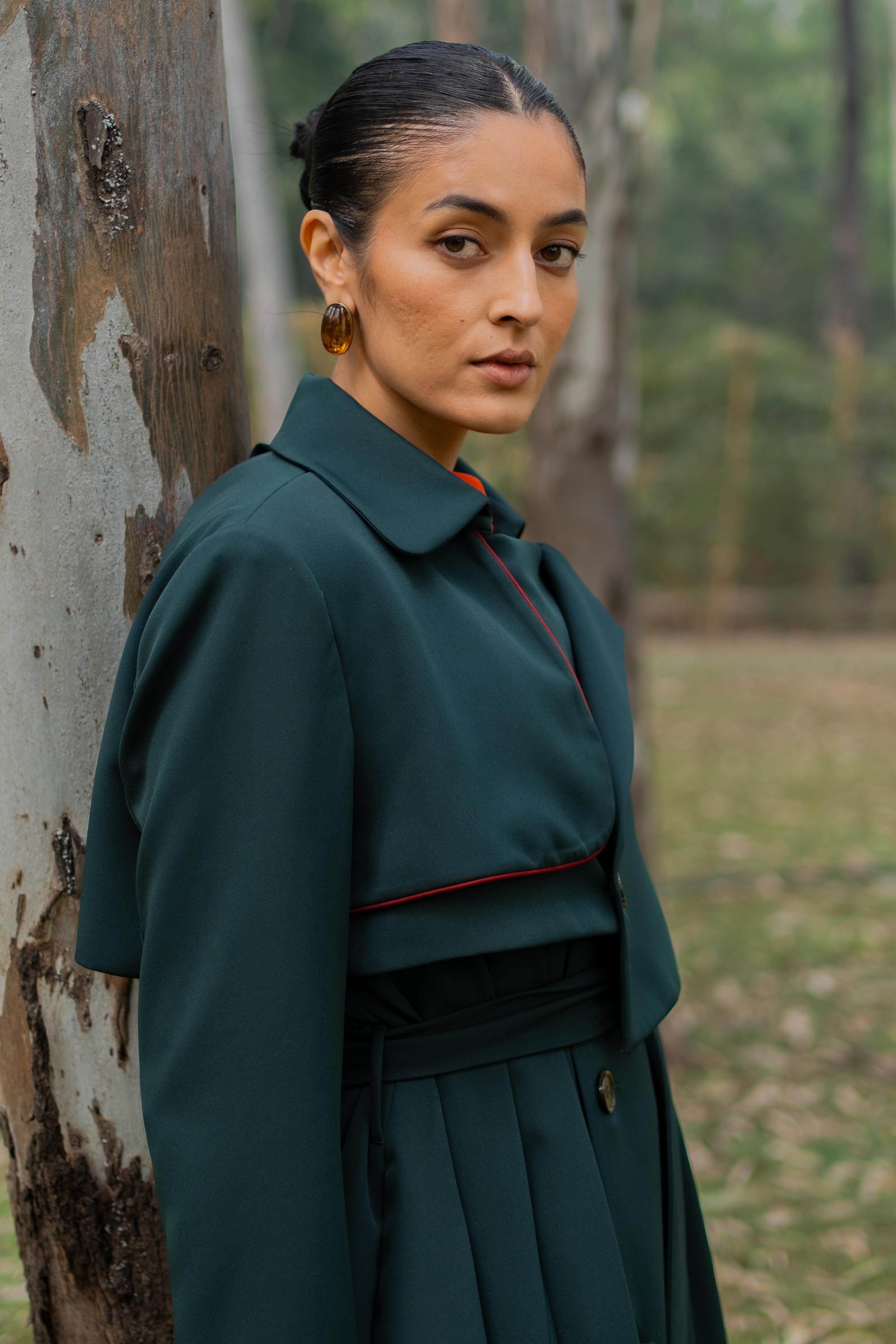 Romaji Trench Coat Pine Green