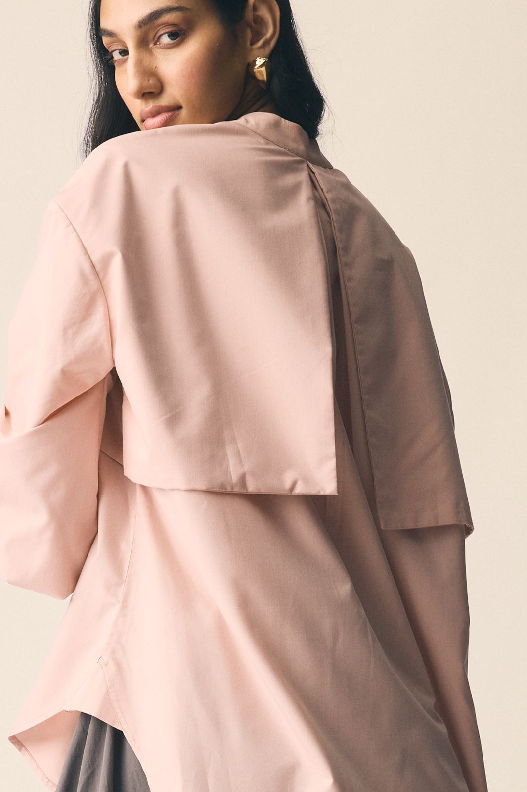 Mizo Trench Shirt in Powder Pink