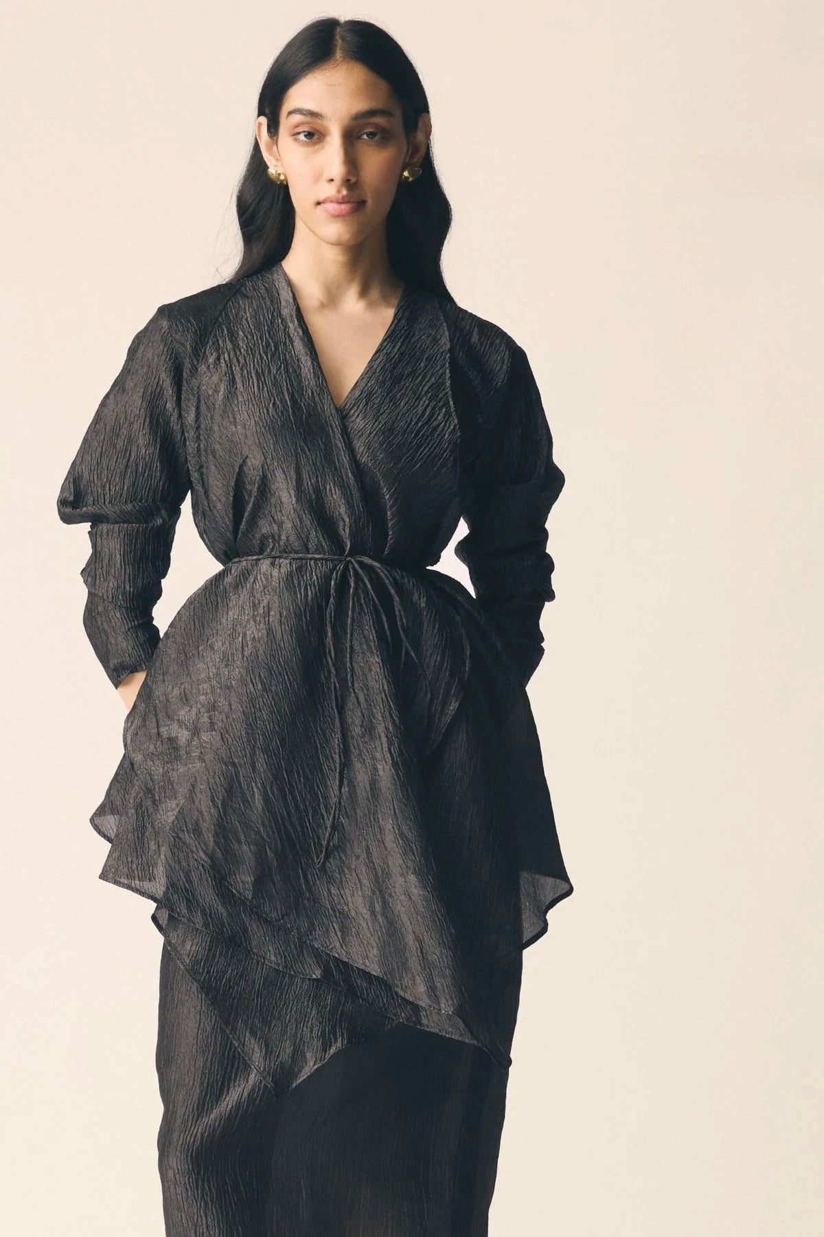 Saanjh Set in Black Organza