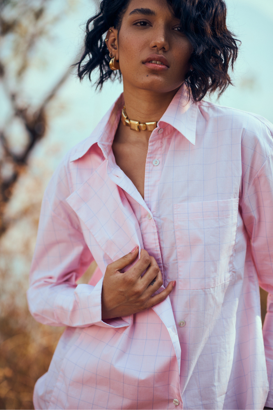 Atelier Cotton Shirt In Pink Checks