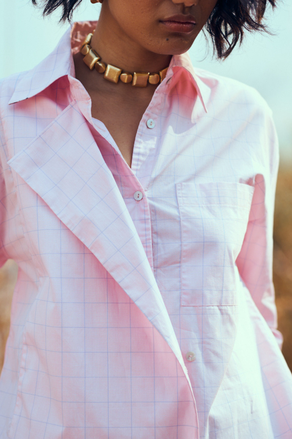 Atelier Cotton Shirt In Pink Checks