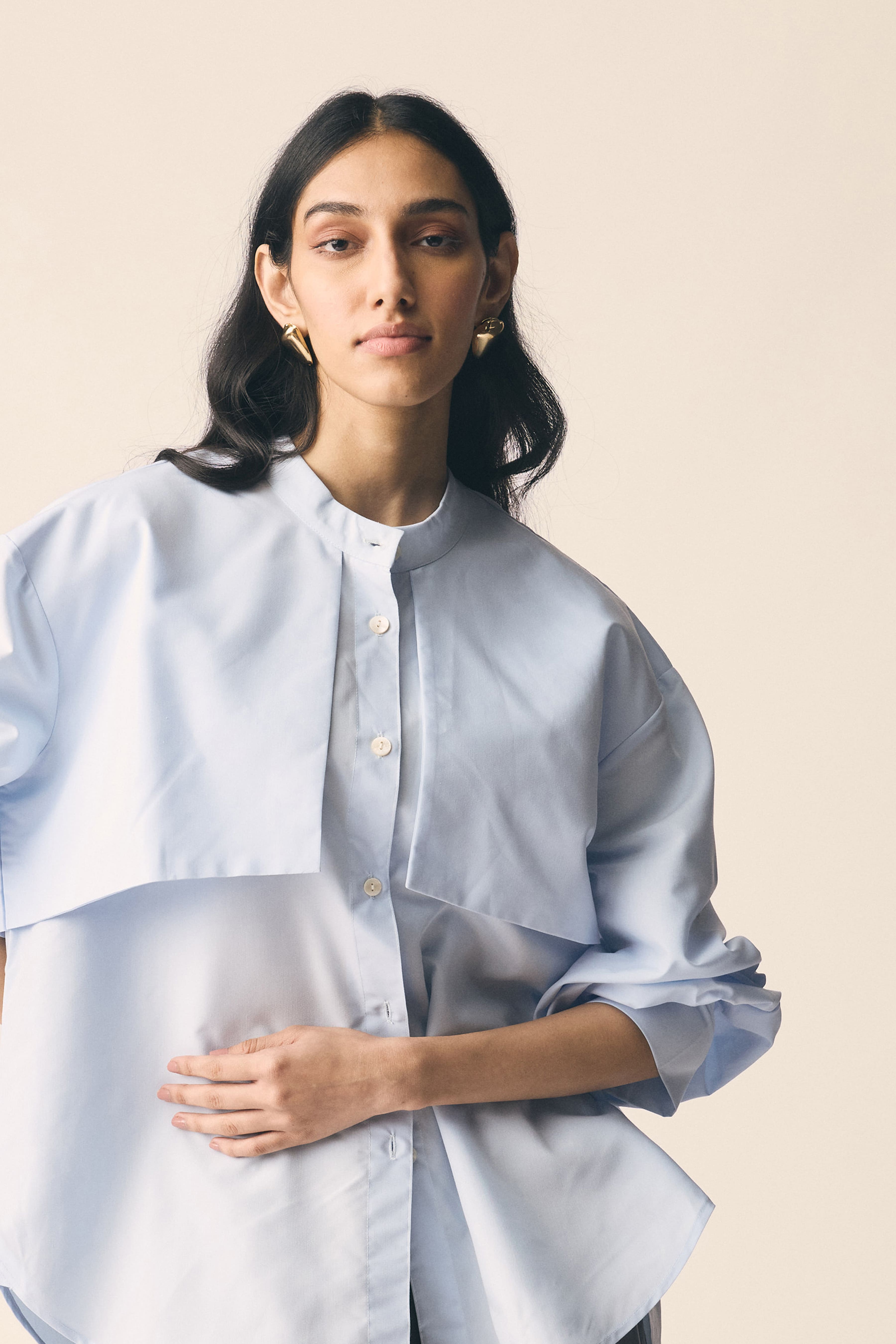 Mizo Trench Shirt in Powder Blue