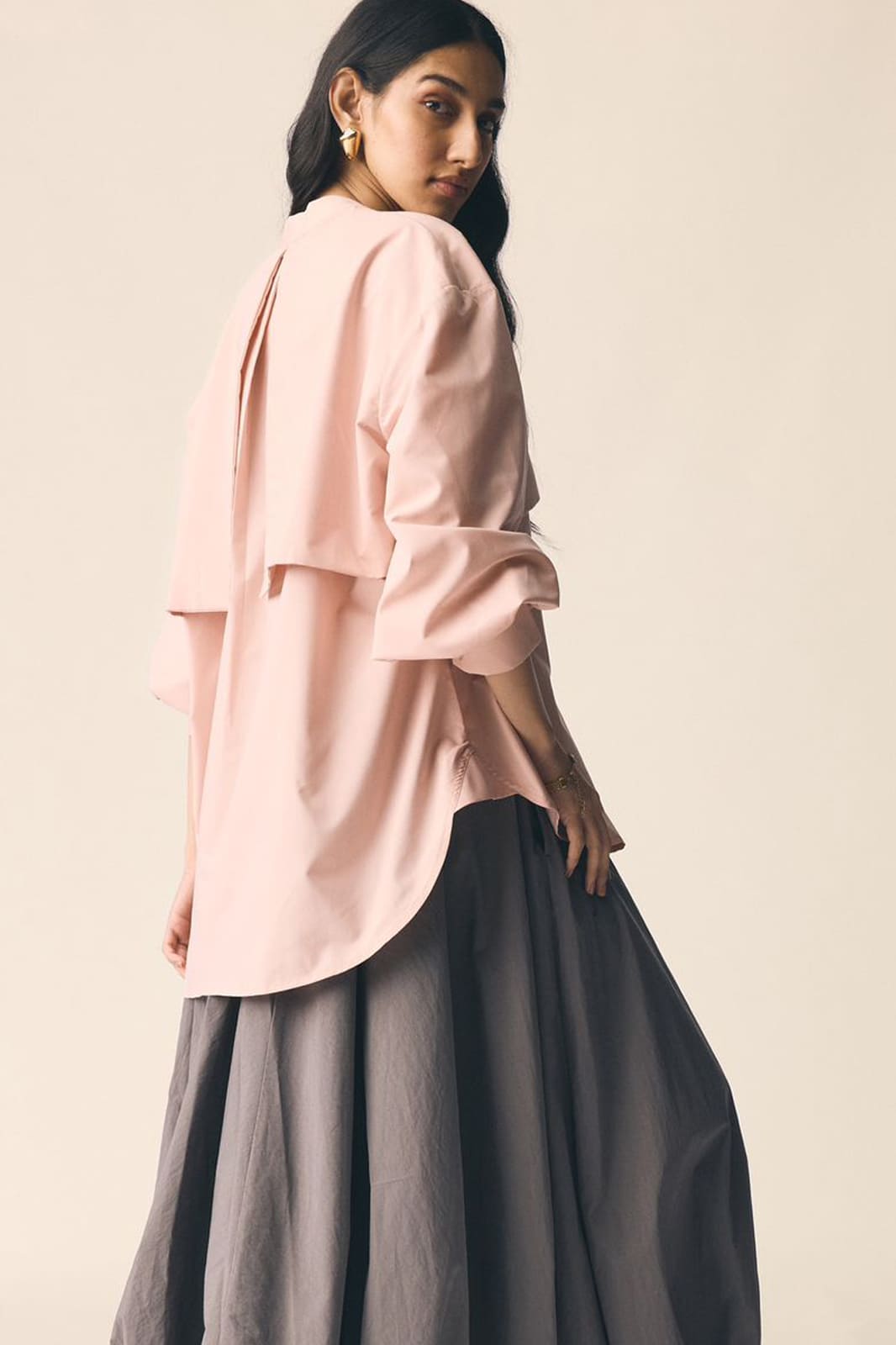 Mizo Trench Shirt in Powder Pink