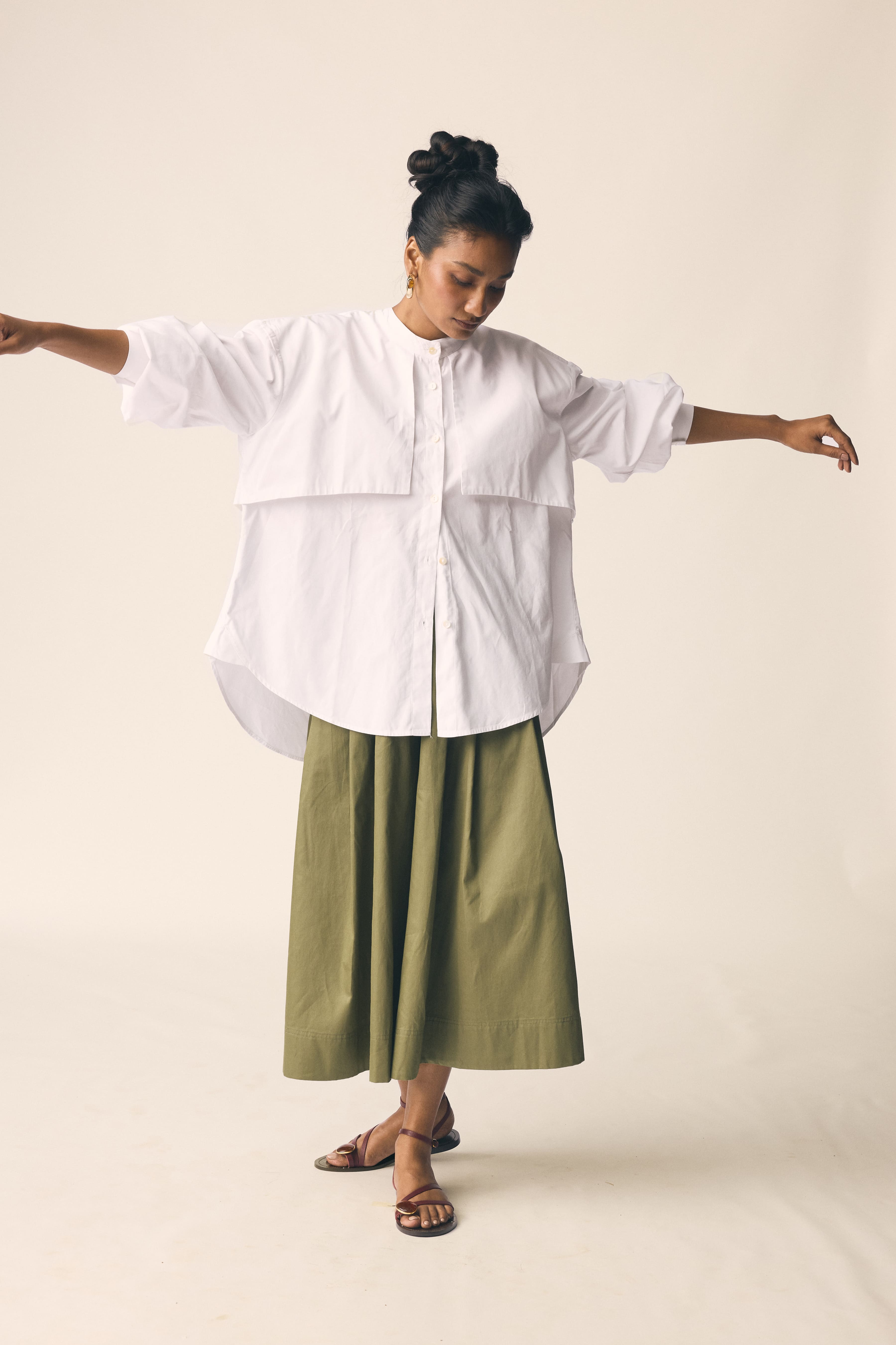 Mizo Trench Shirt in White