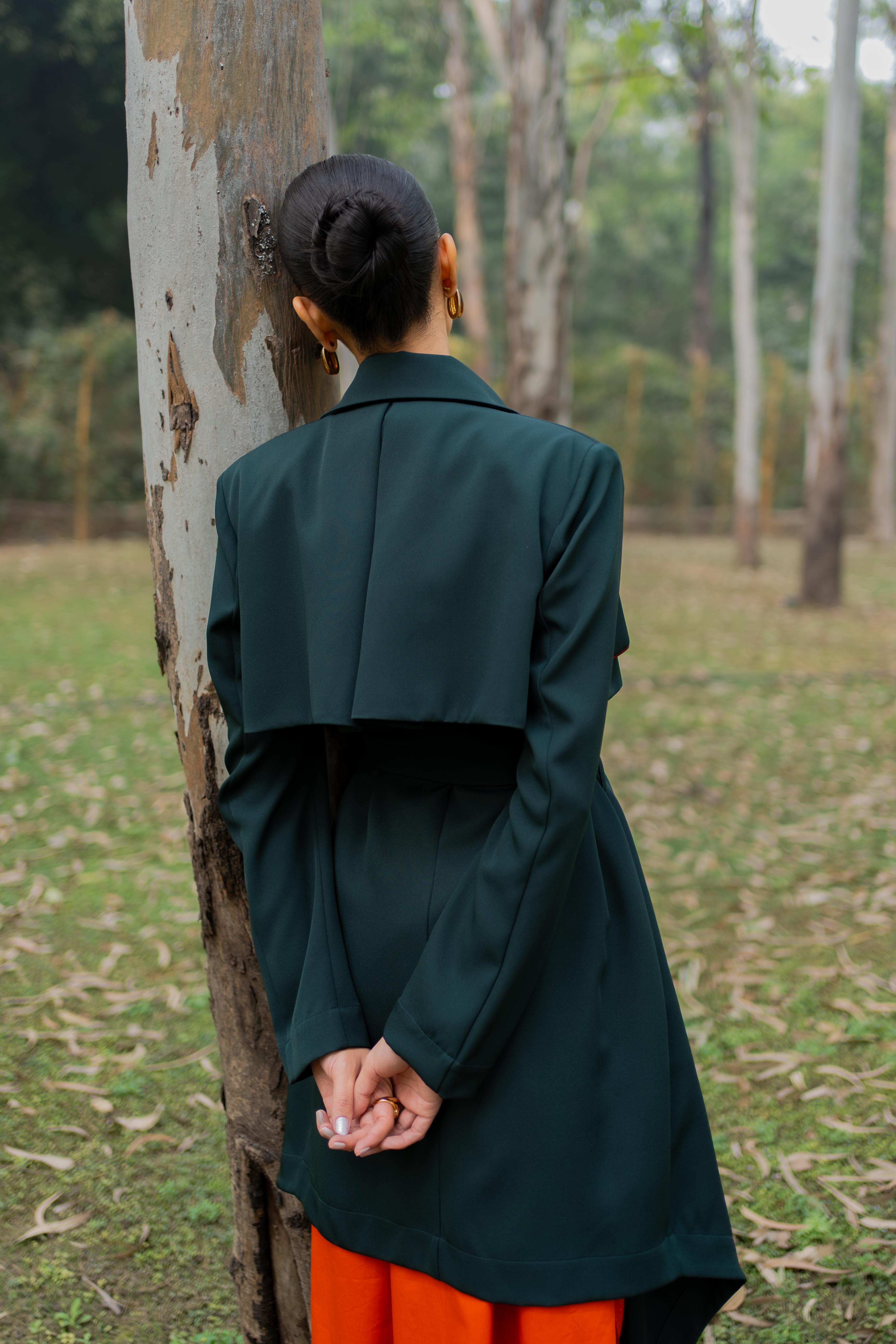 Romaji Trench Coat Pine Green