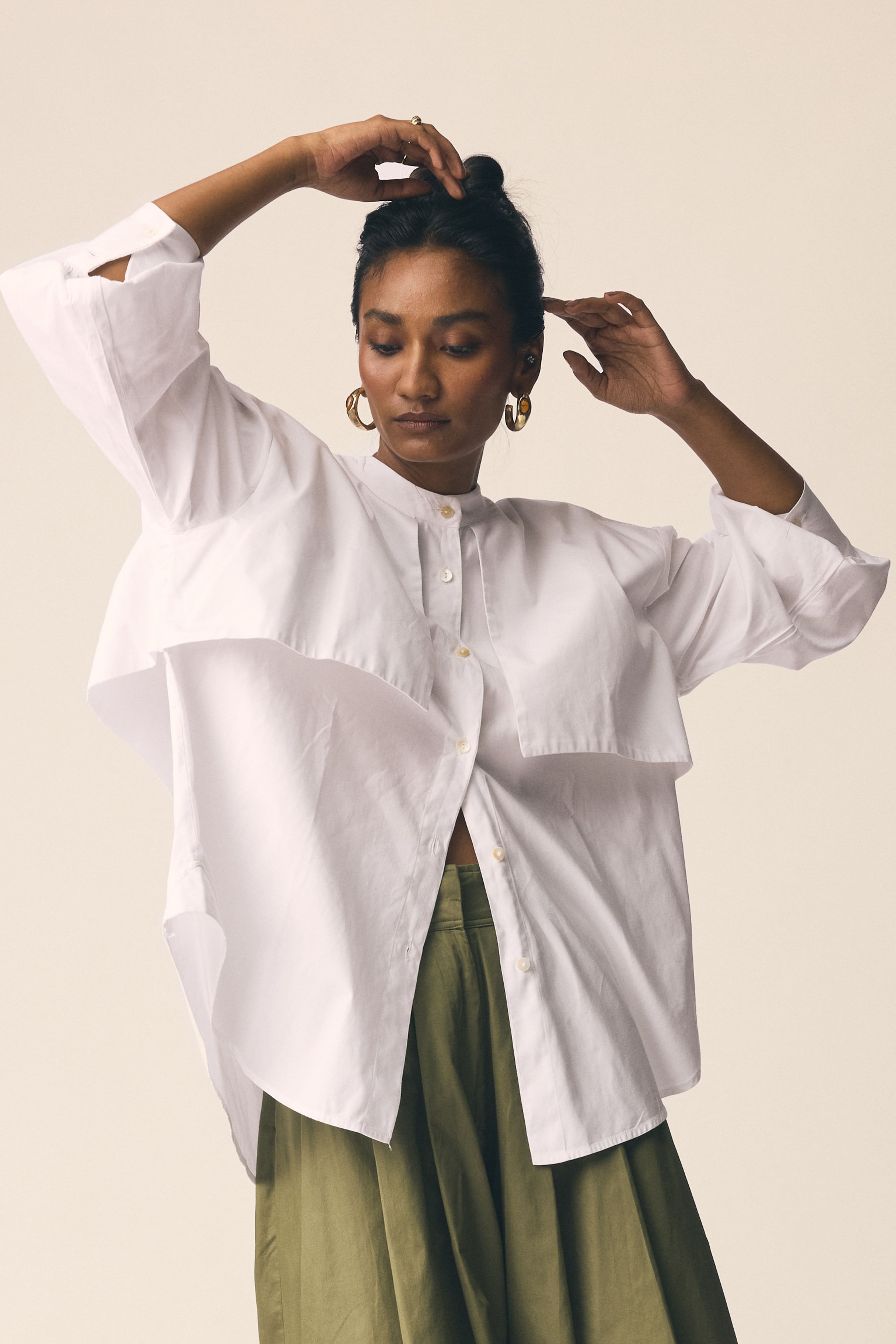 Mizo Trench Shirt in White