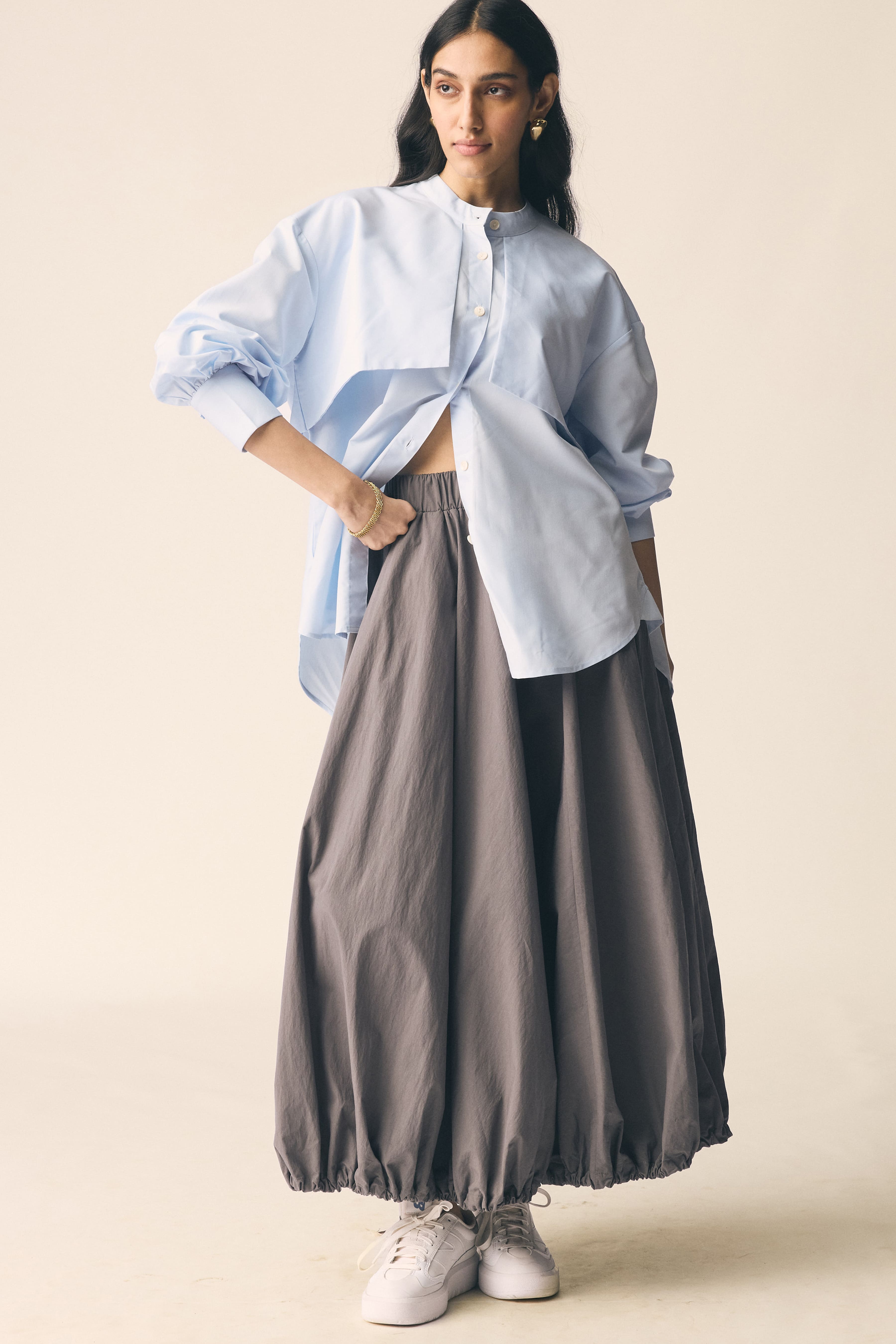 Mizo Trench Shirt in Powder Blue