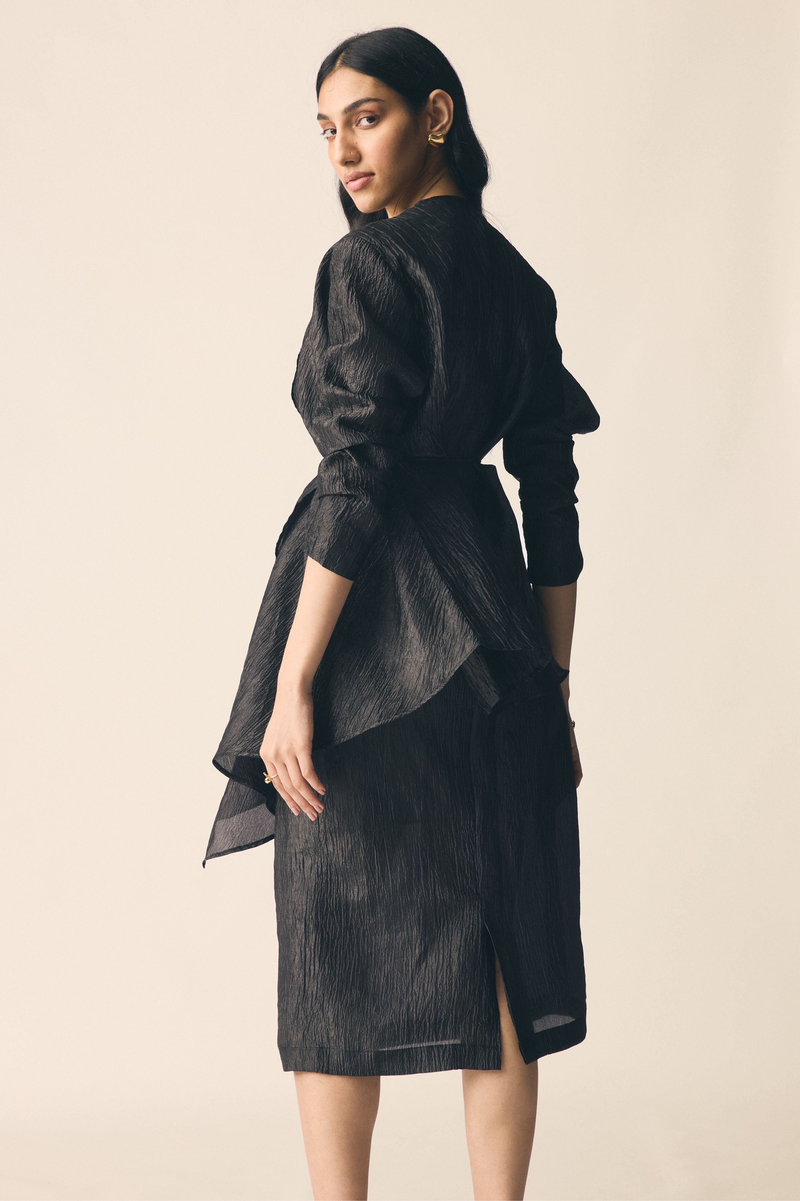 Saanjh Set in Black Organza