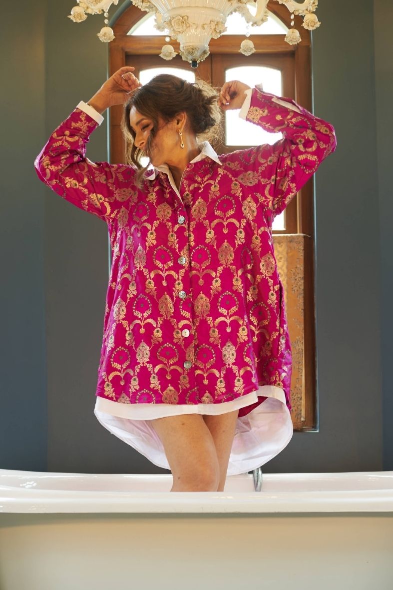 Anaah Dress in Fuchsia Pink